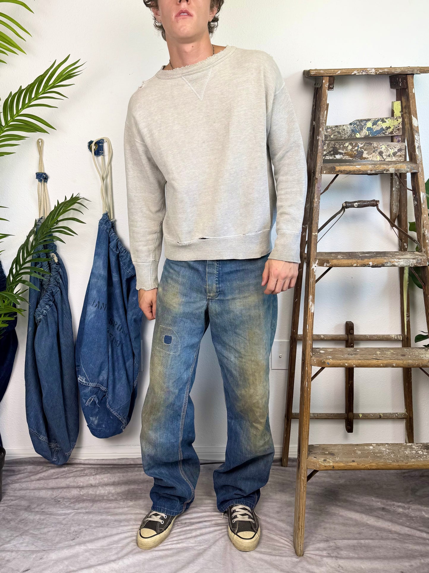 1940s Ribbed ‘Essential’ Single V Sweatshirt (M/L)