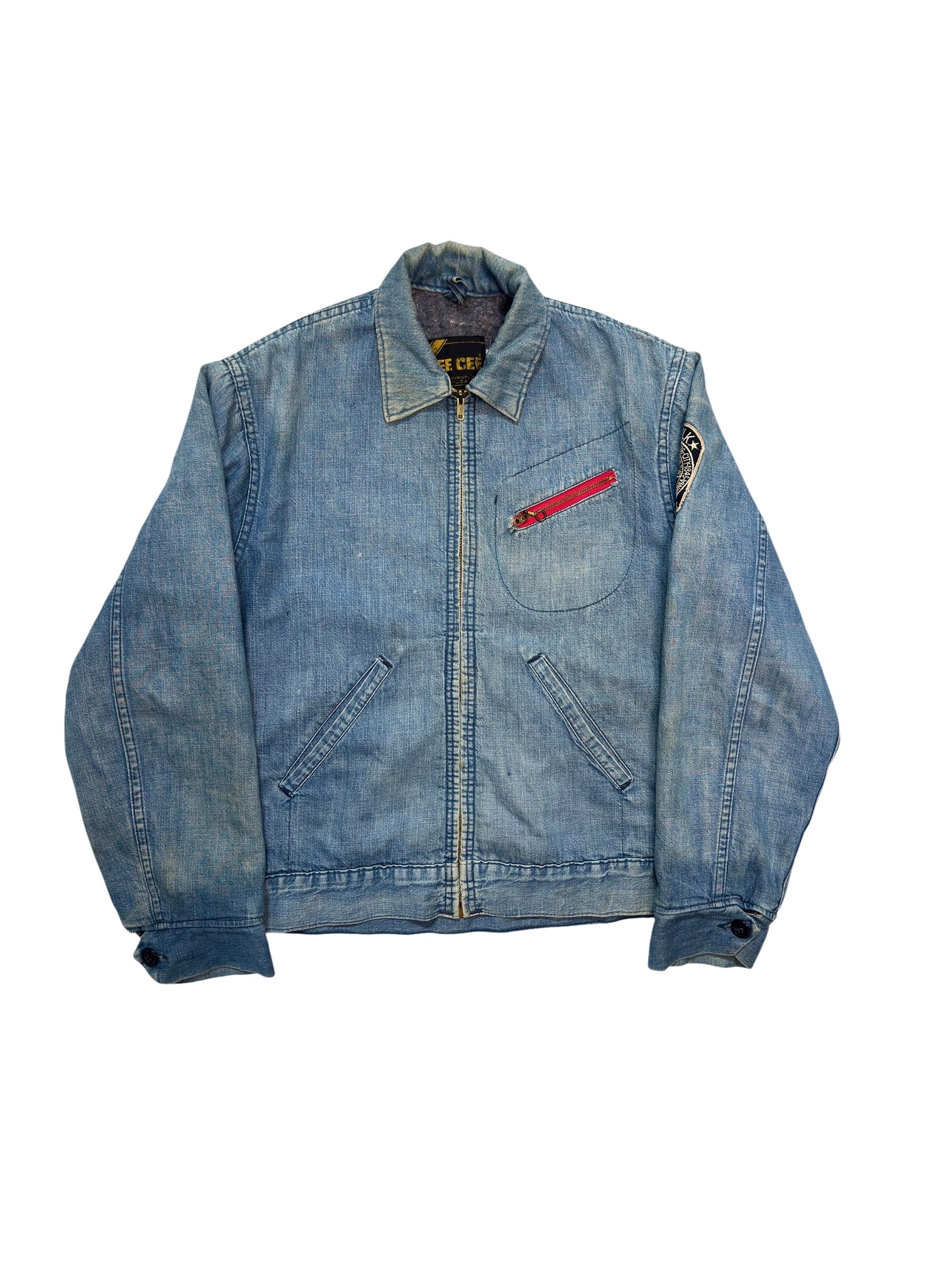 1960s Dee Cee Lined Denim Work Jacket (S/M)