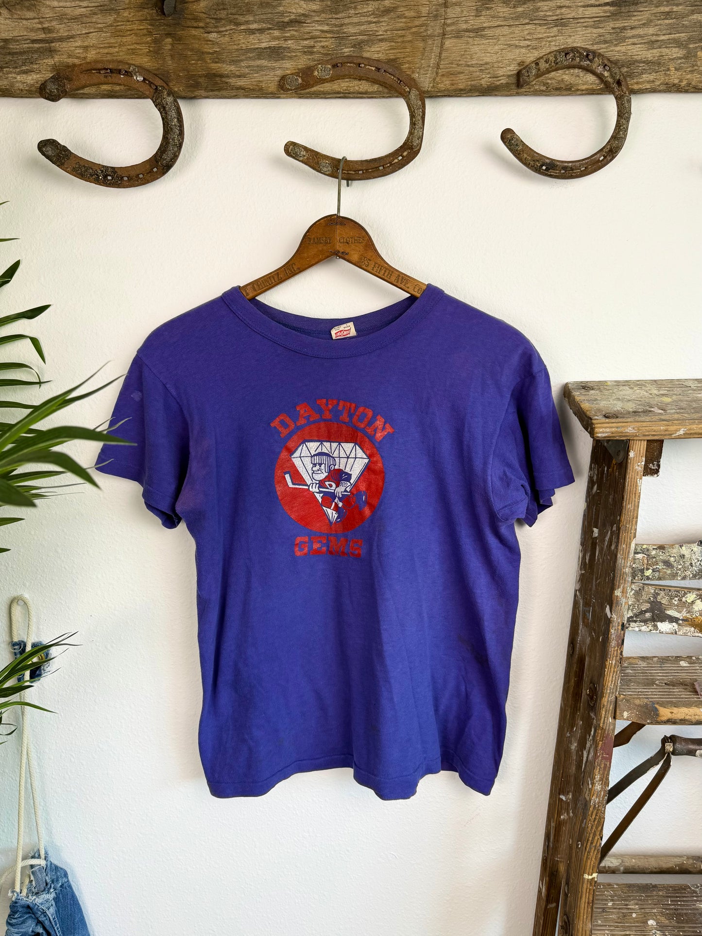 1960s Sun Faded Dayton Gems Hockey Tee (S/M)