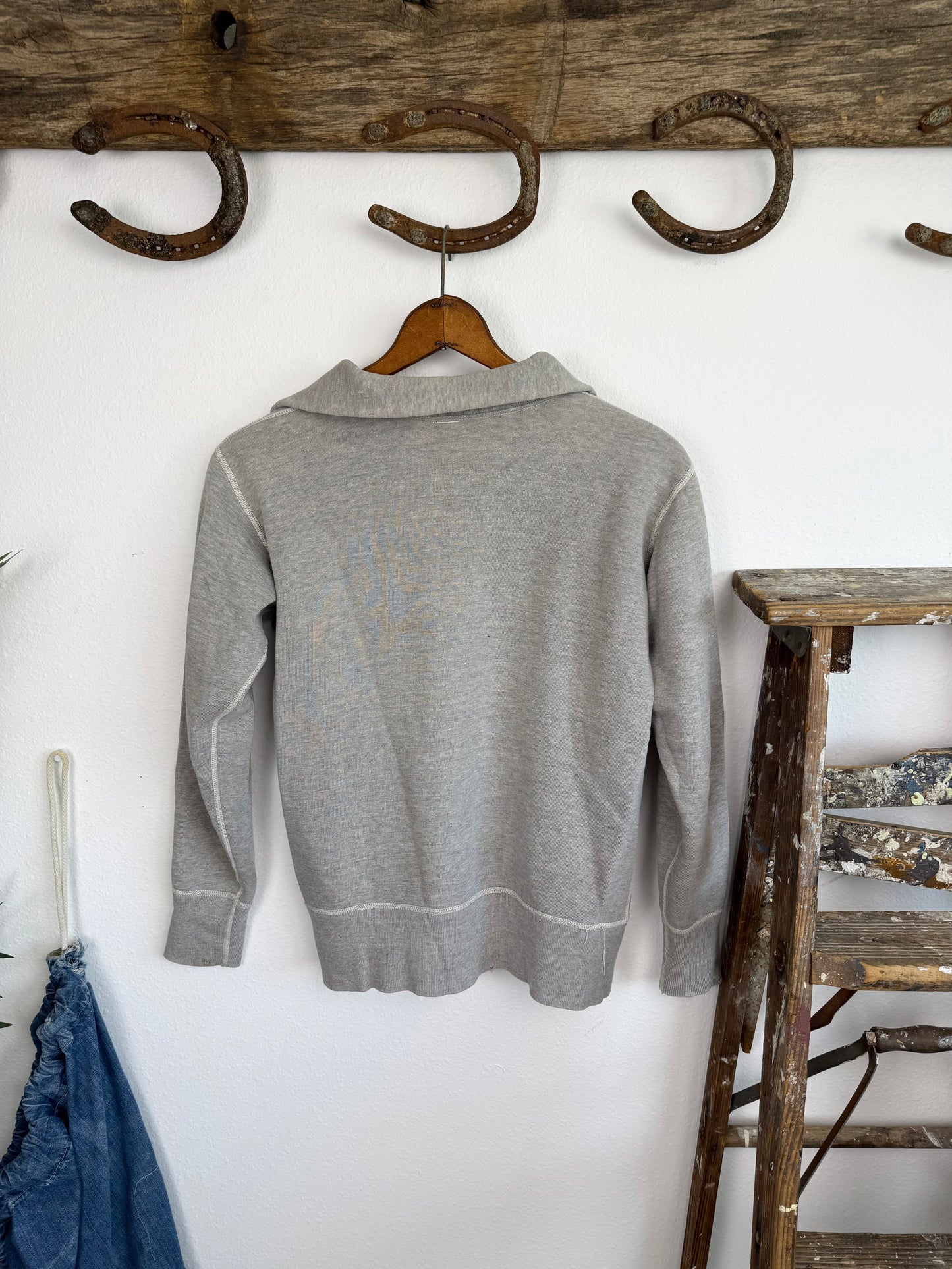1930s Grey Quarter Zip Sweatshirt (M/L)