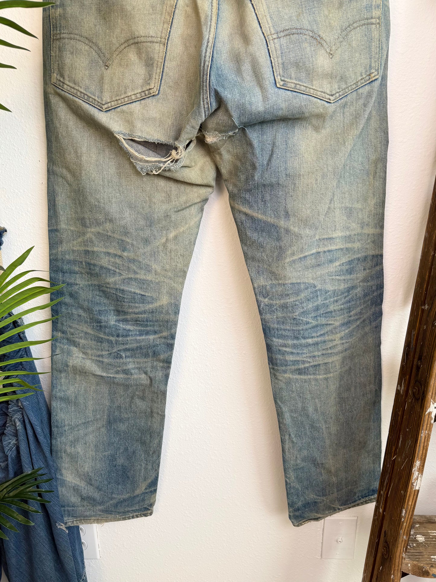 1970s Levi’s 501s Jeans With Honeycomb Fading (35)