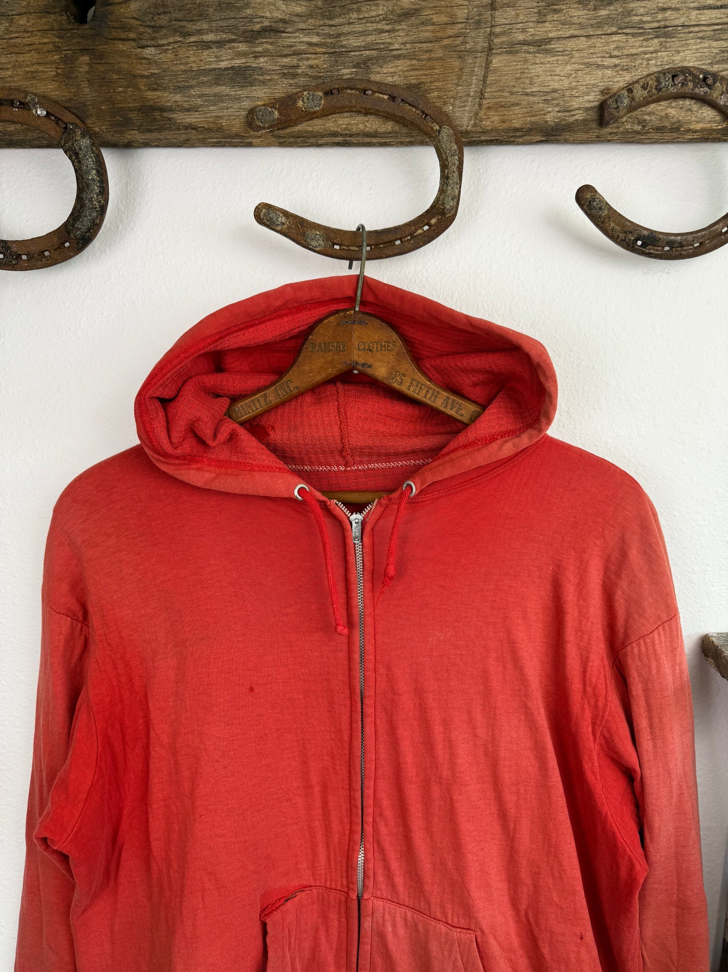 1960s Sun Faded Thermal Zip Up Jacket (L/XL)