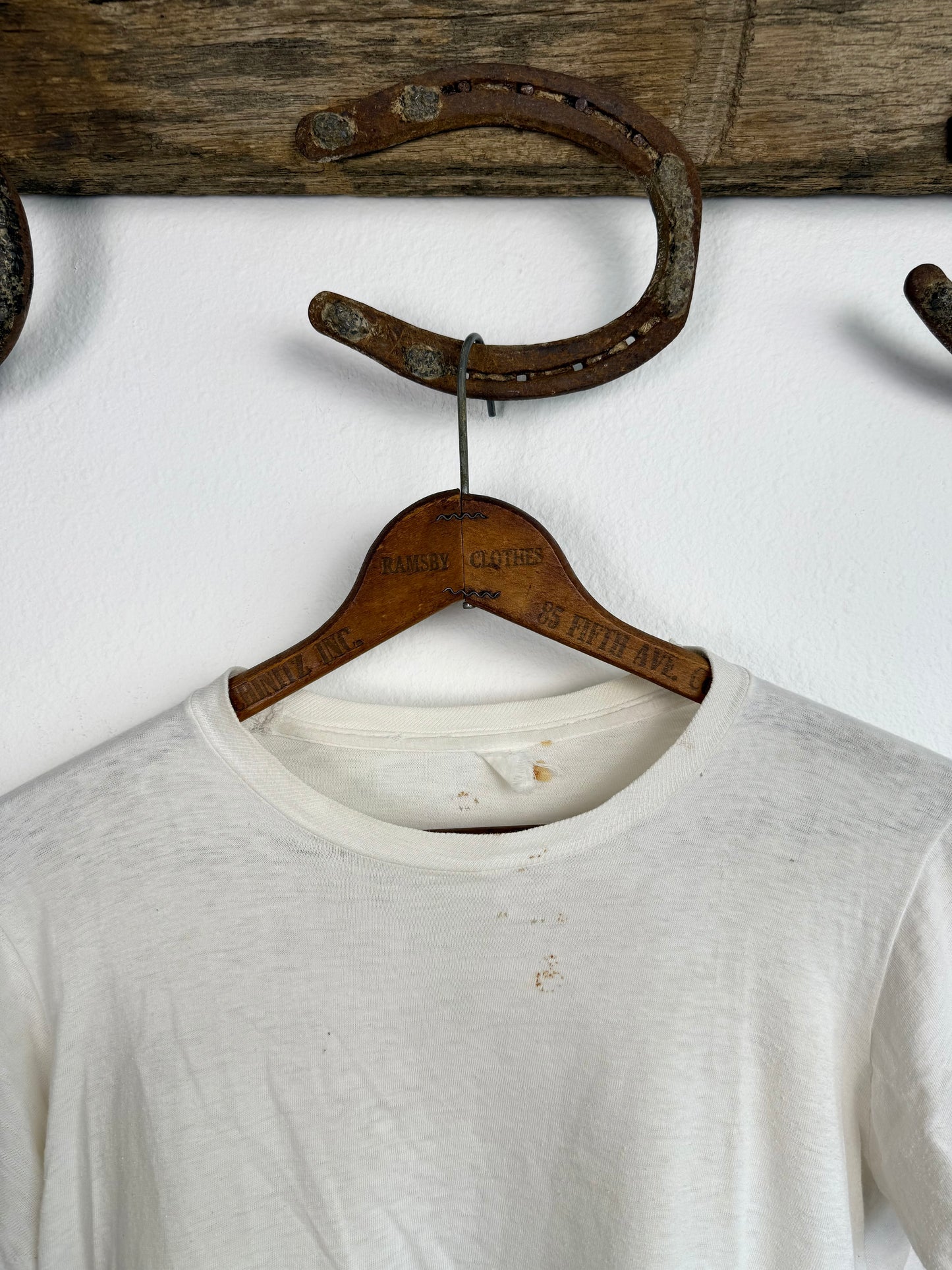 1950s Distressed ‘Essential’ Boxy White Tee (S/M)