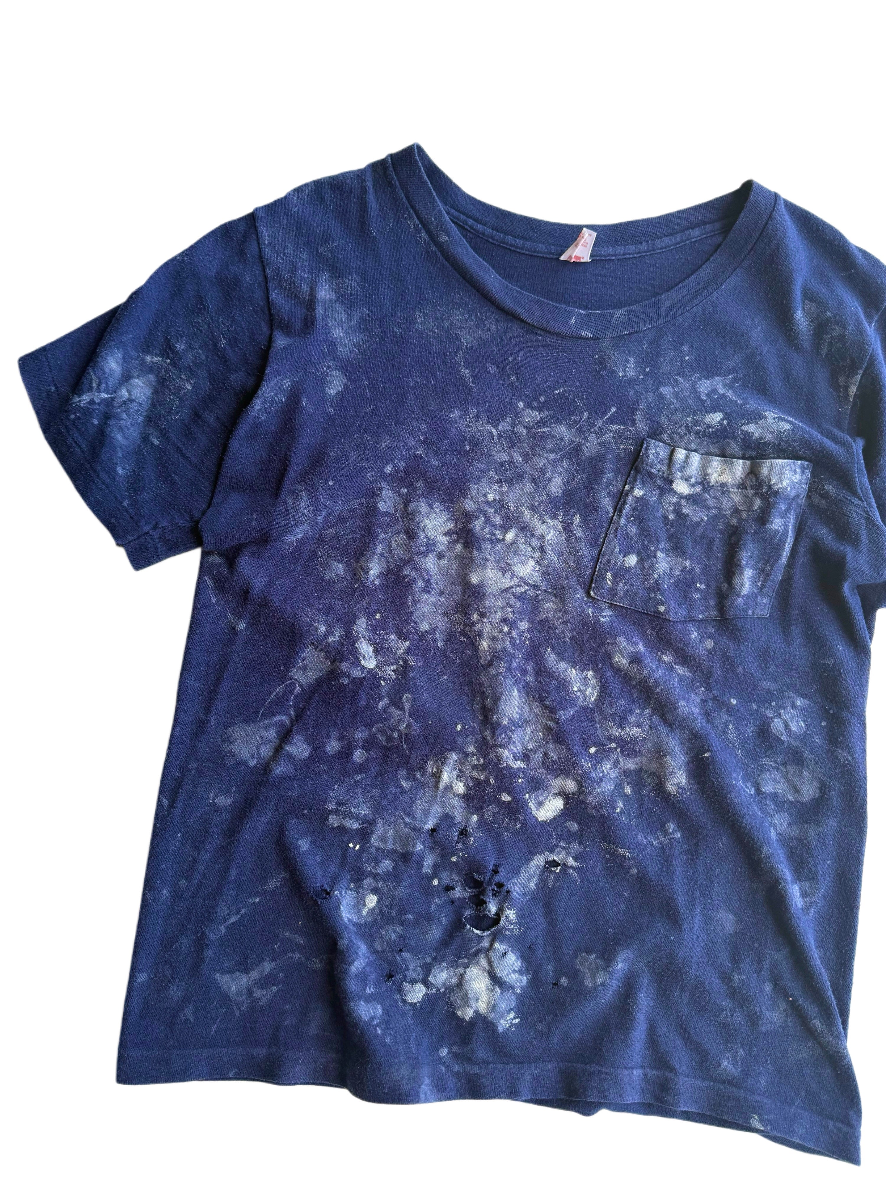 1960s Hanes Splatter Paint Navy Tee (S/M)