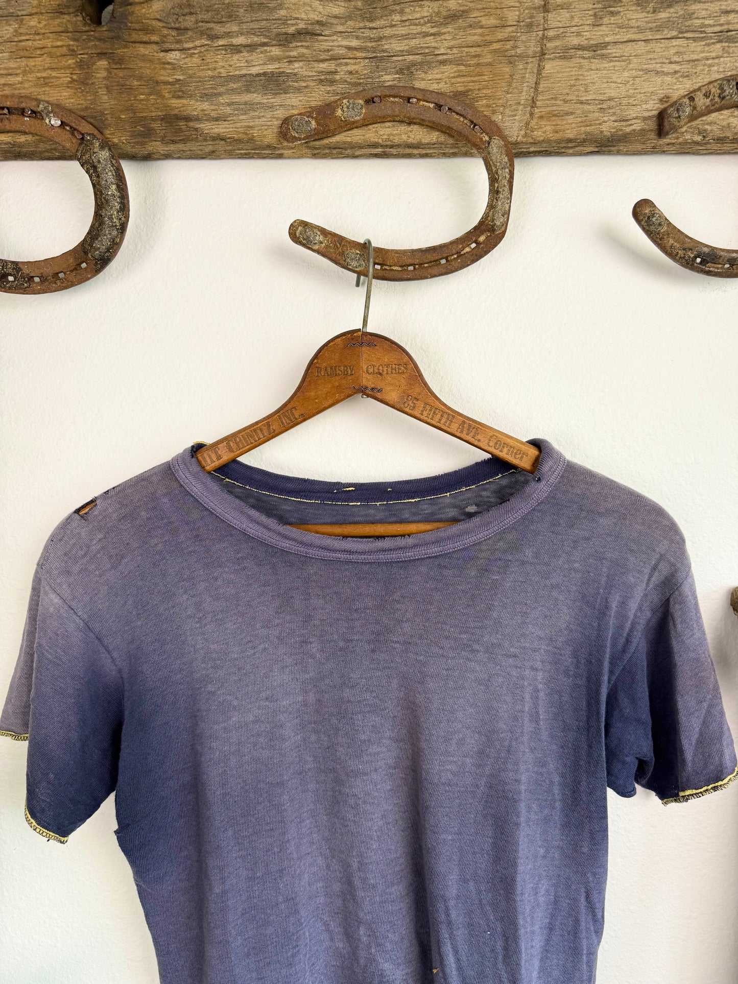 1960s Perfectly Sun Faded Navy Blank Tee (S/M)
