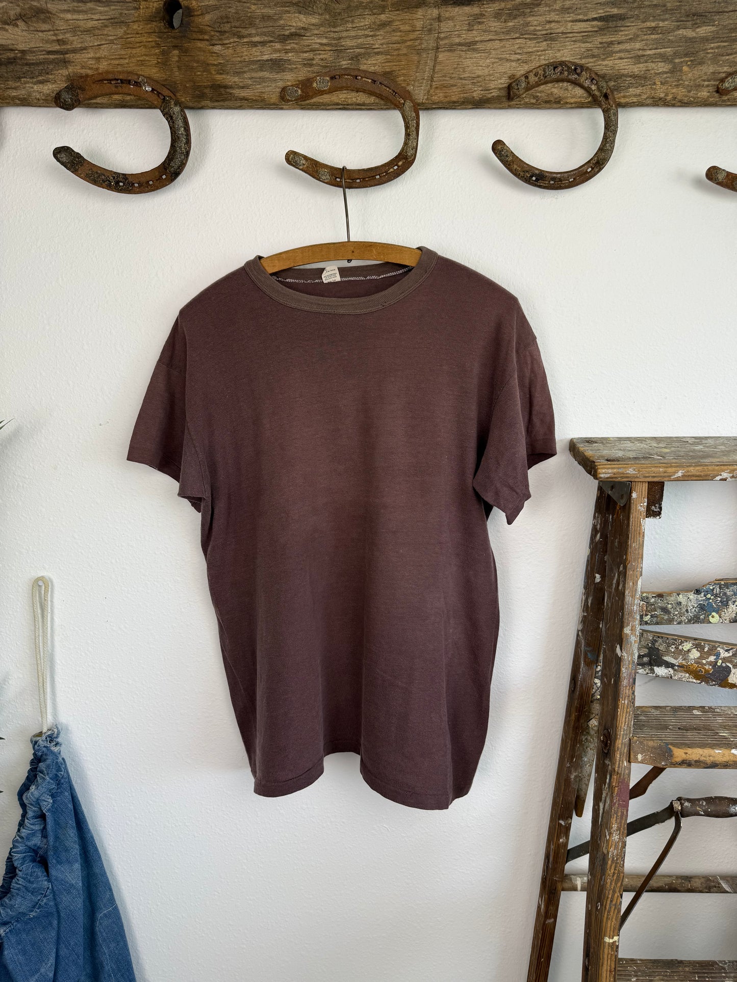 1960s Russell Athletic Two Tone Maroon Tee (L/XL)