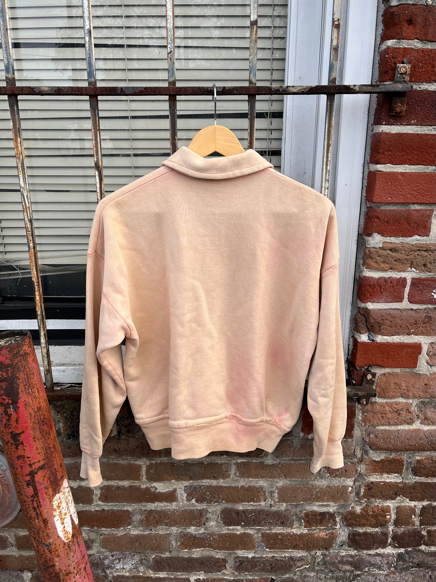 1950’s Faded Salmon Quarter Zip Sweatshirt (M/L)