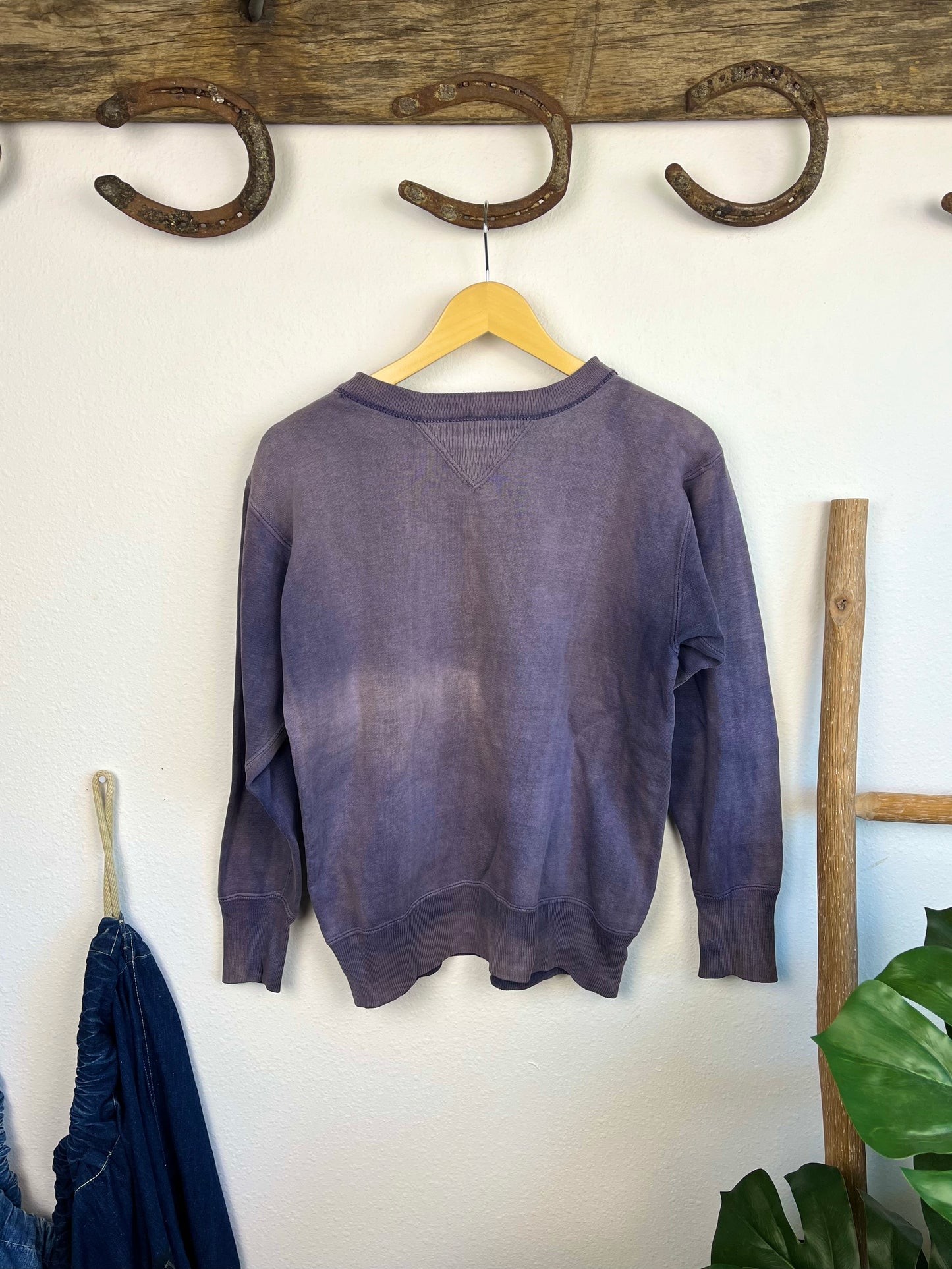 1950’s Sun Faded Navy Double V Sweatshirt (M/L)