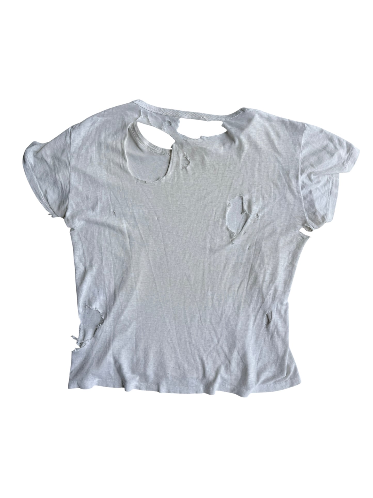 1940s Perfectly Distressed White Tee (S/M)