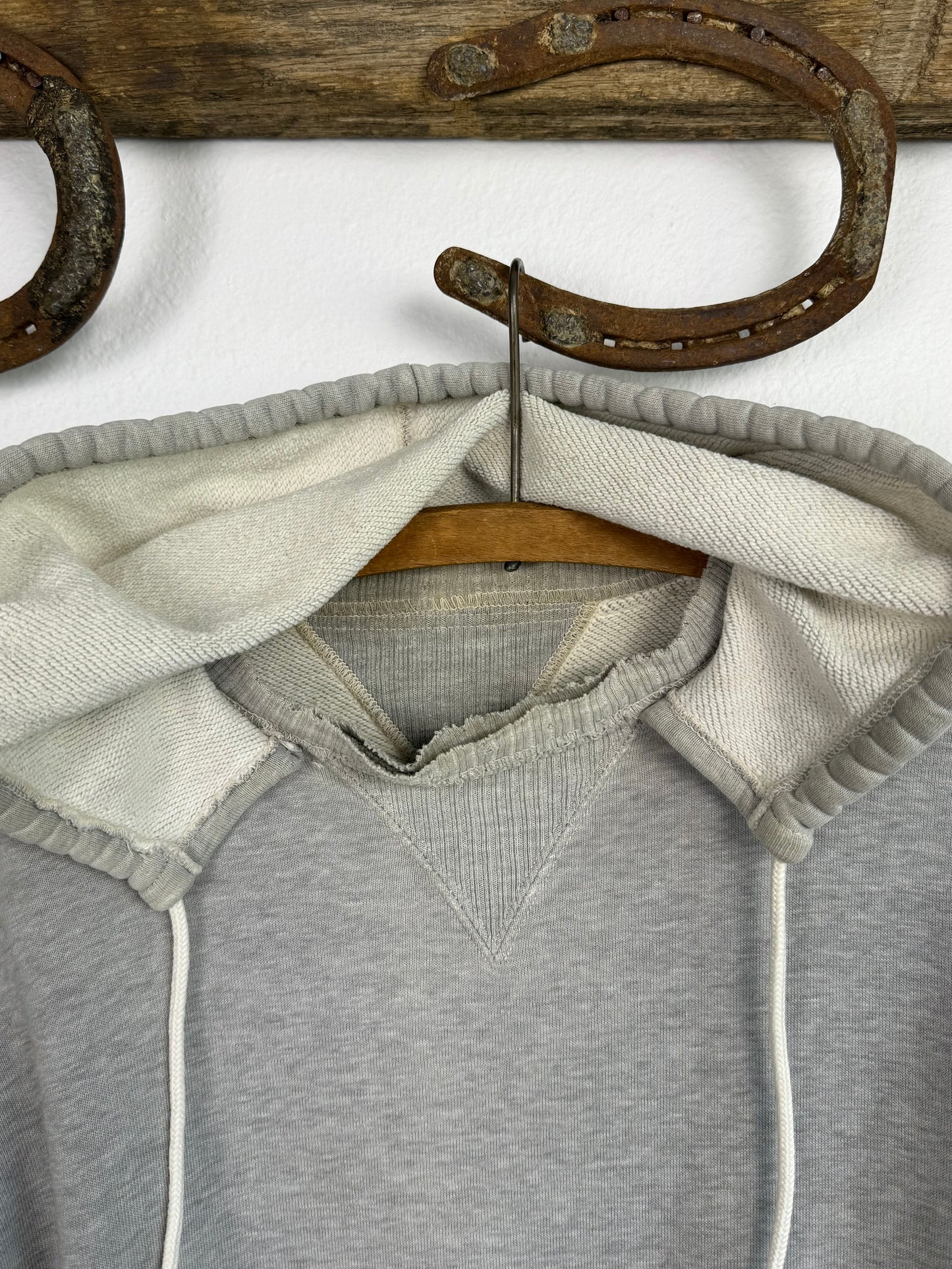 1930s/1940s Ribbed Double V Afterhood Hoodie (XL/XXL)