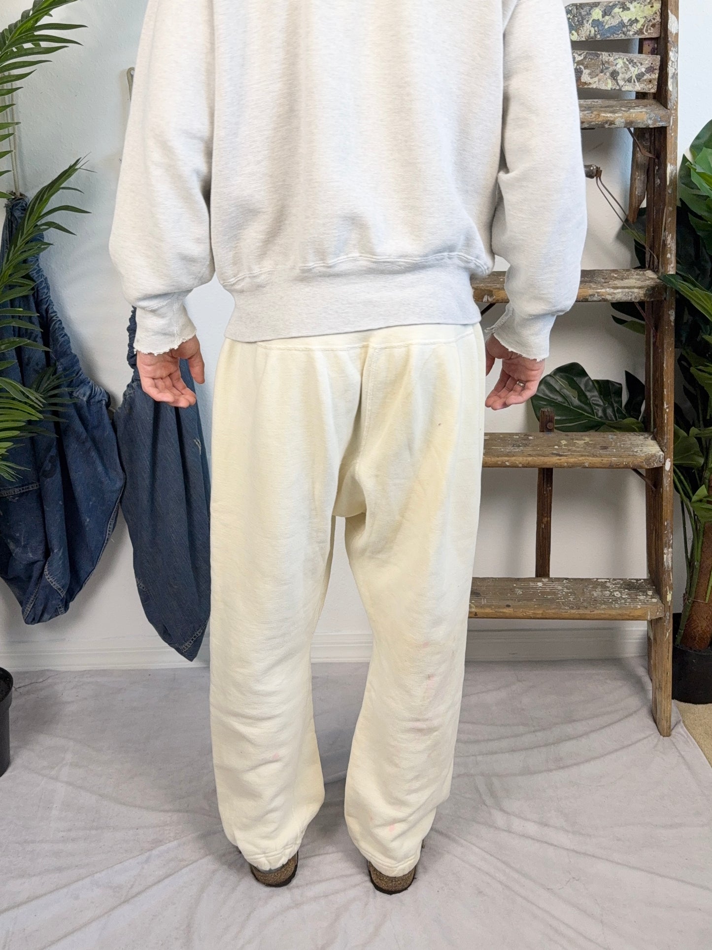 1950s Cream Baggy Sweatpants (M/L)