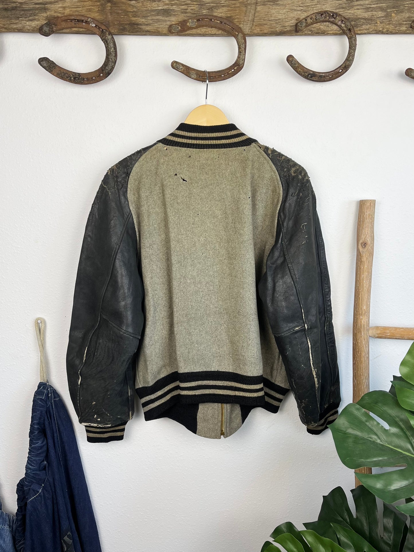1950’s Black Salt & Pepper Varsity Jacket (46)