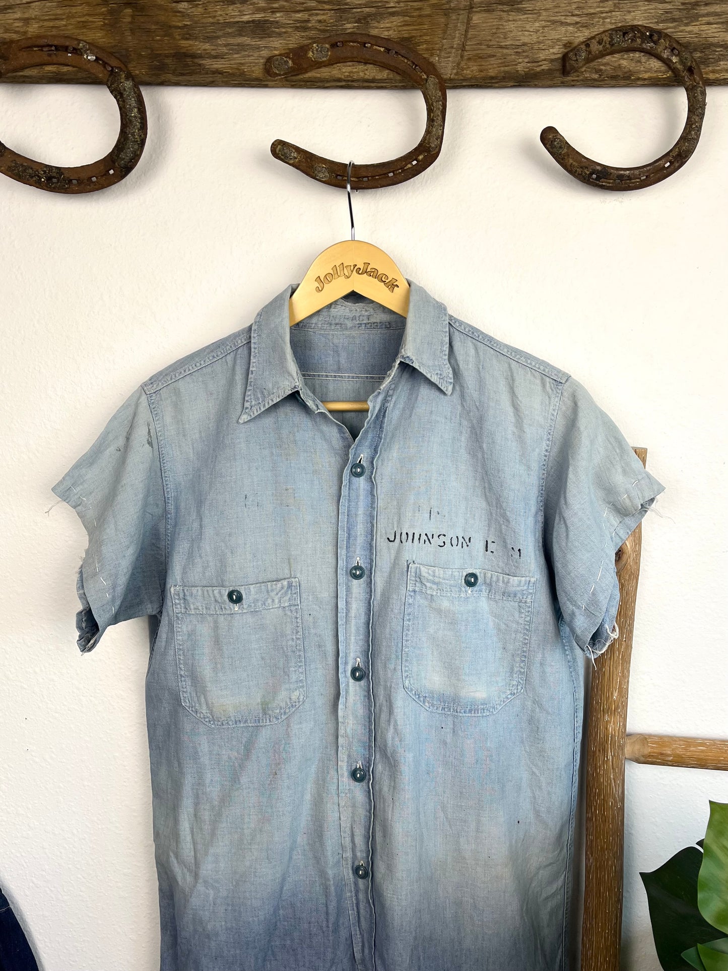 WW2 1940’s USN Sun Faded Stenciled Shirt (S/M)