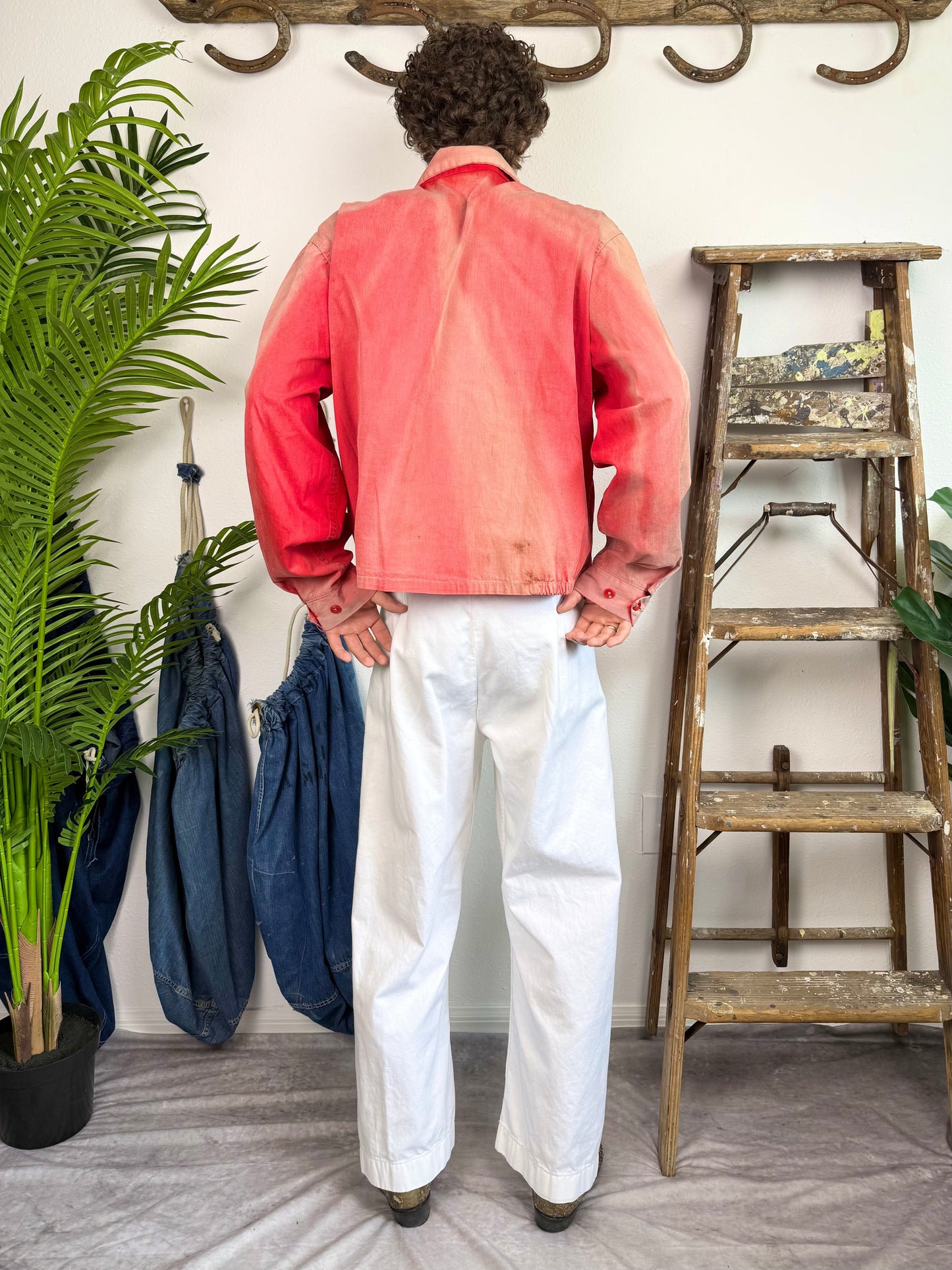 1950s ‘Perfectly Sun Faded’ Frat Canvas Jacket (XL)