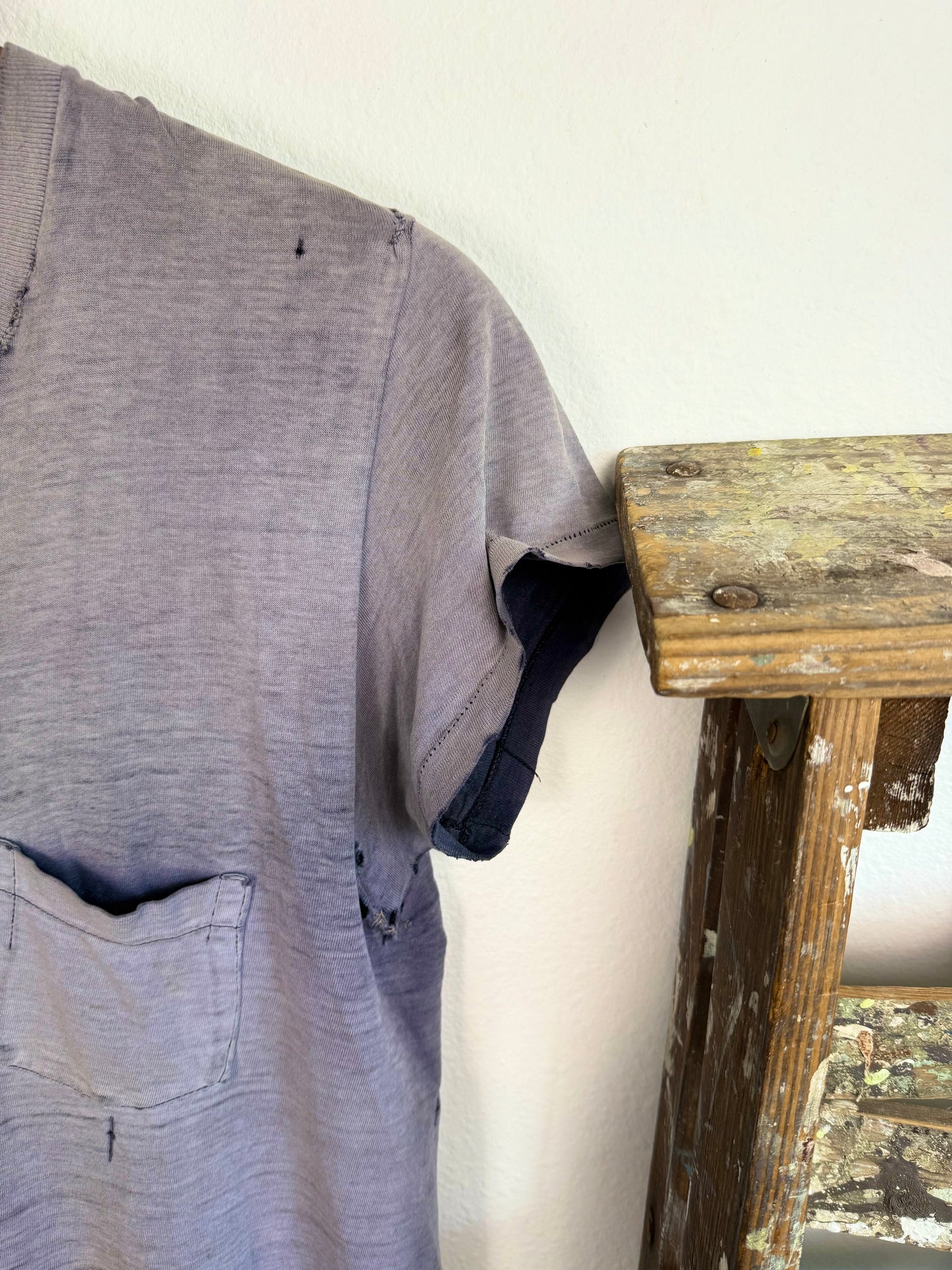 1960s Perfectly Sun Faded Navy Pocket Tee (M/L)