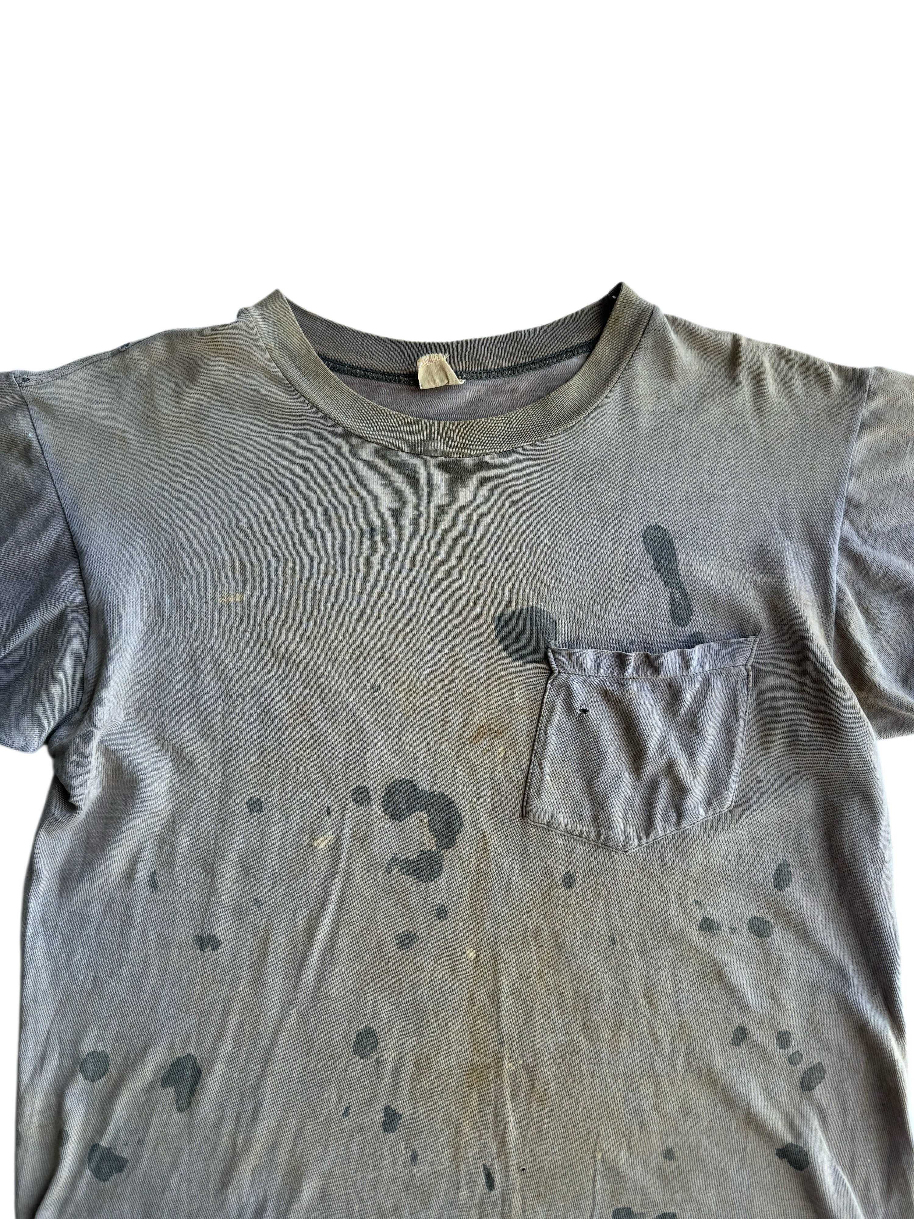 1950s Splatter Paint Faded Pocket Tee (S/M)