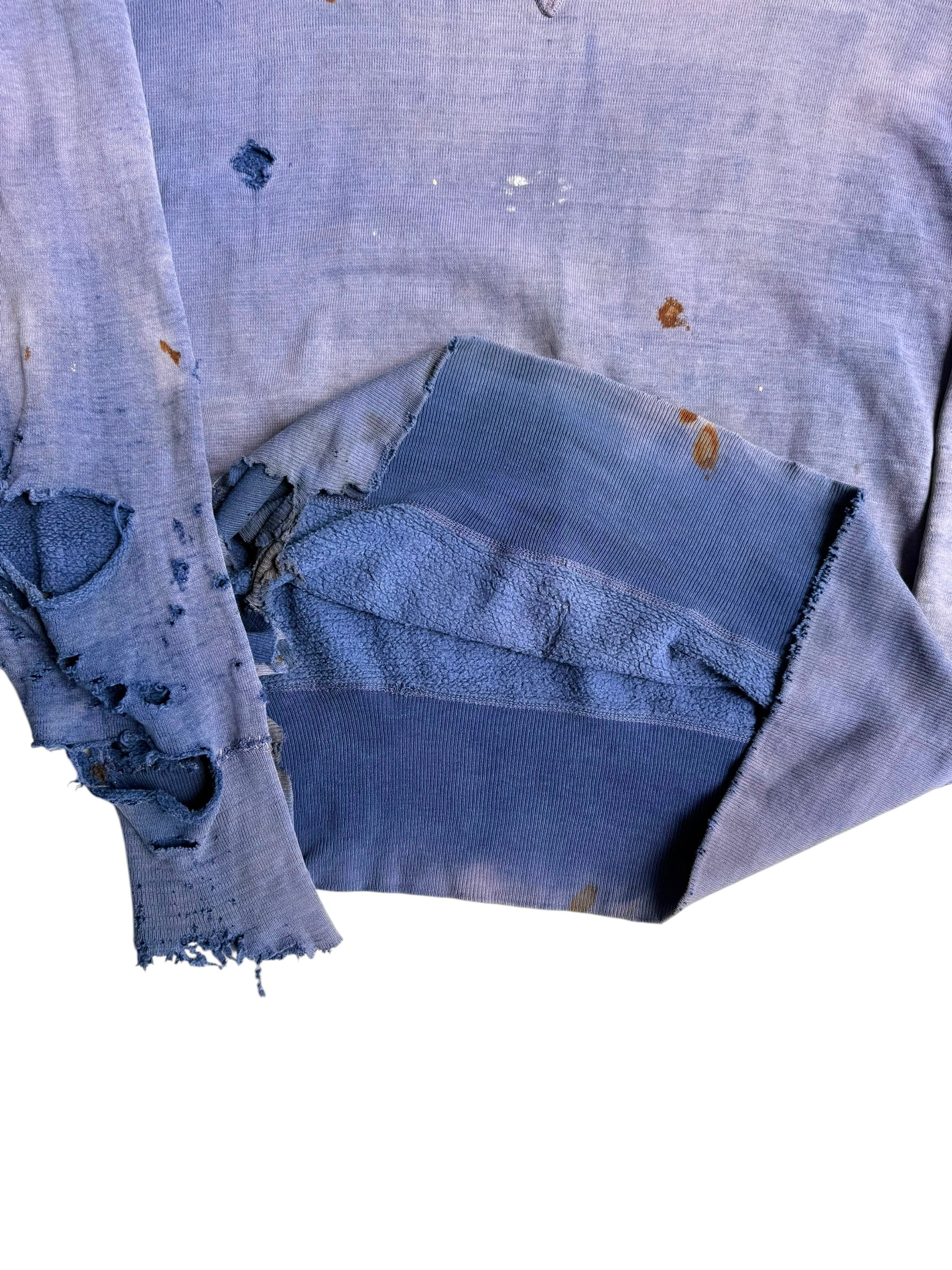 1940s Perfectly Sun Faded and Distressed Single V Sweatshirt (XL)
