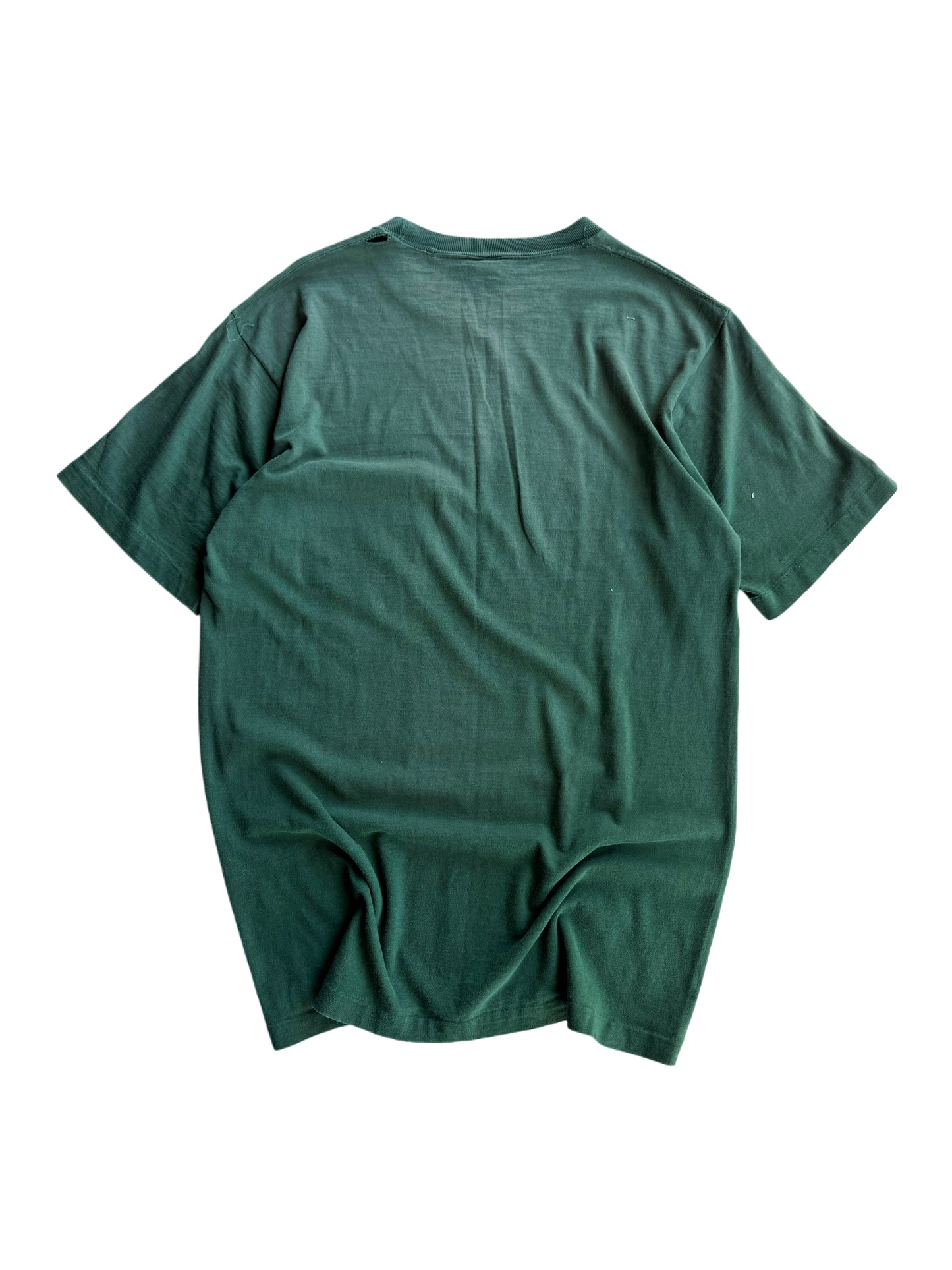 1970s Sun Faded and Distressed Green Pocket Tee (L/XL)
