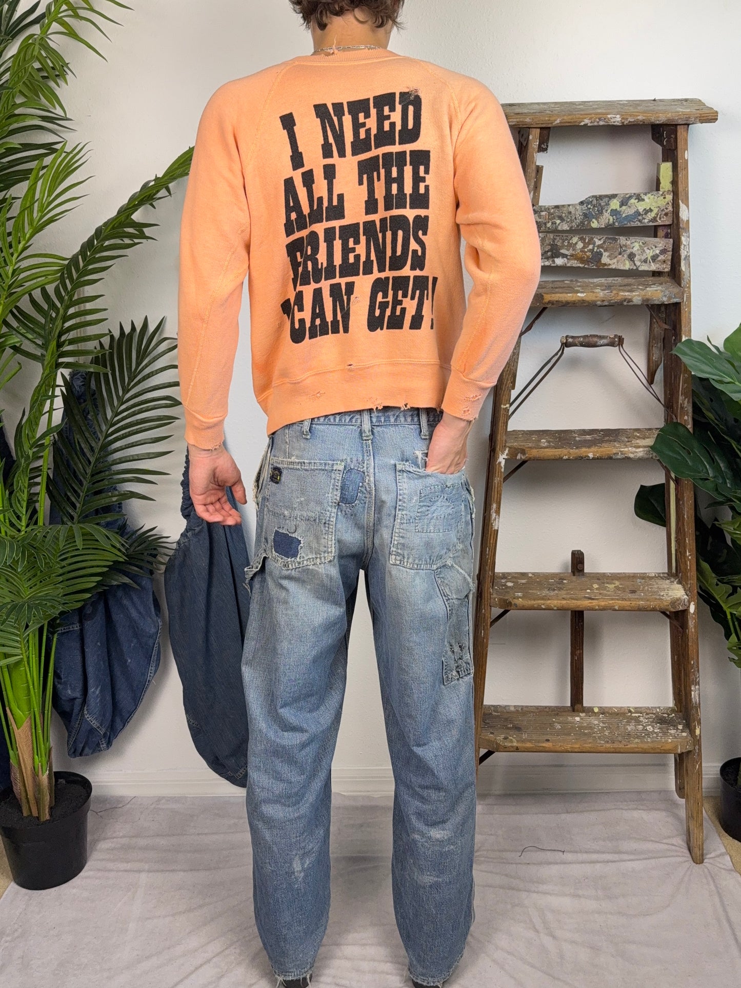 1960’s Peanuts Charlie Brown Faded Orange Sweatshirt (S/M)