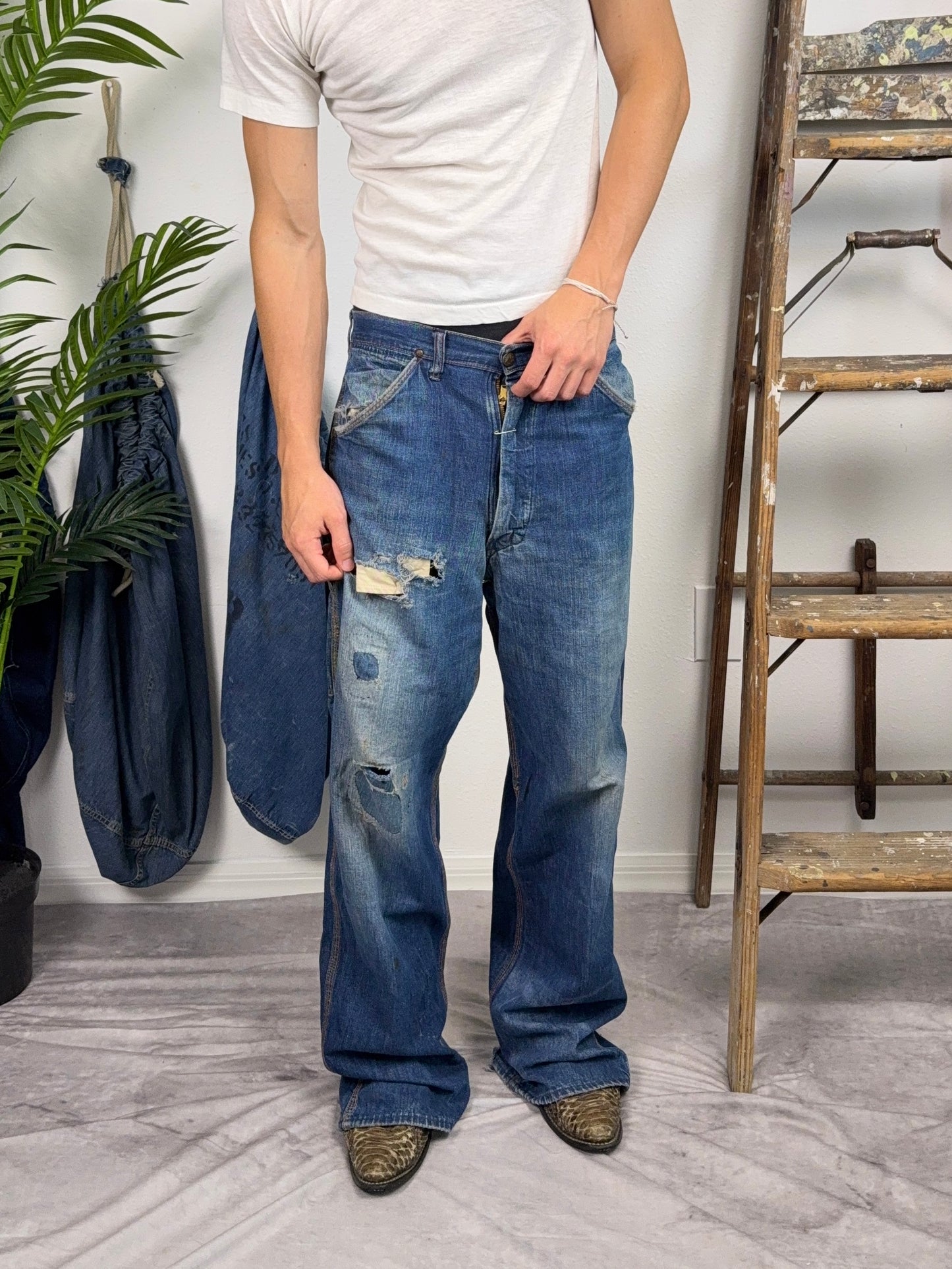 1950s Big Mac Carpenter Jeans Safety Pin Closure (31)