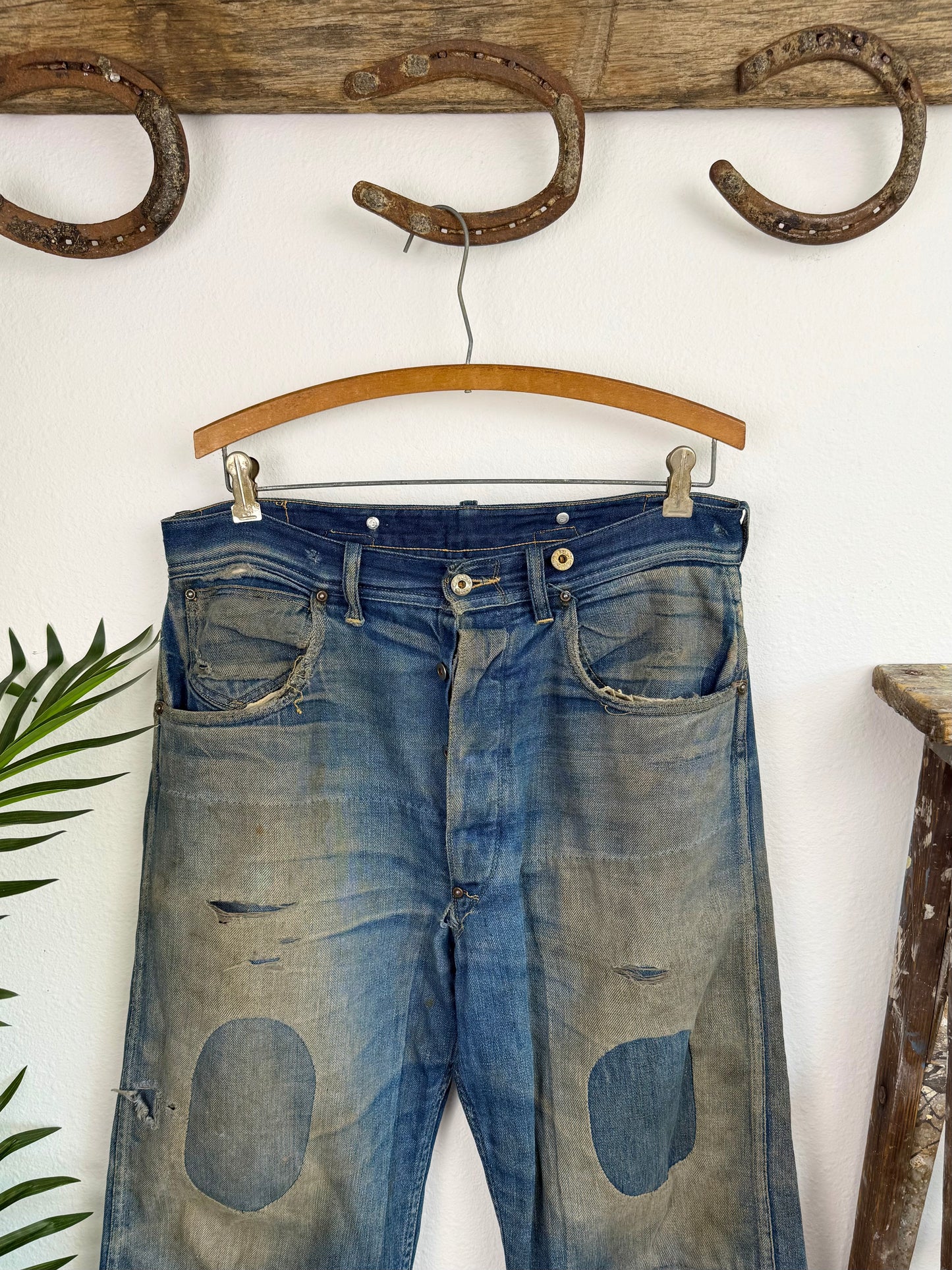 1934 Model Lee Cowboy Worn Buckle Back Jeans (35)