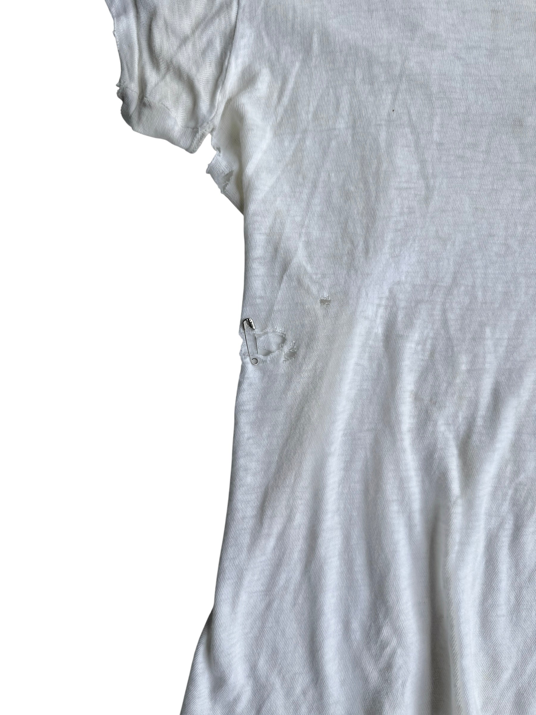 1940s Perfectly Distressed White Tee (S/M)