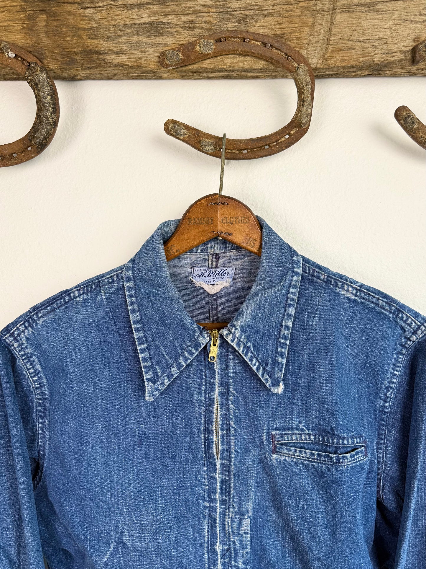 1950s ‘USN Cone Mills’ Al Miller Denim Jacket (M)