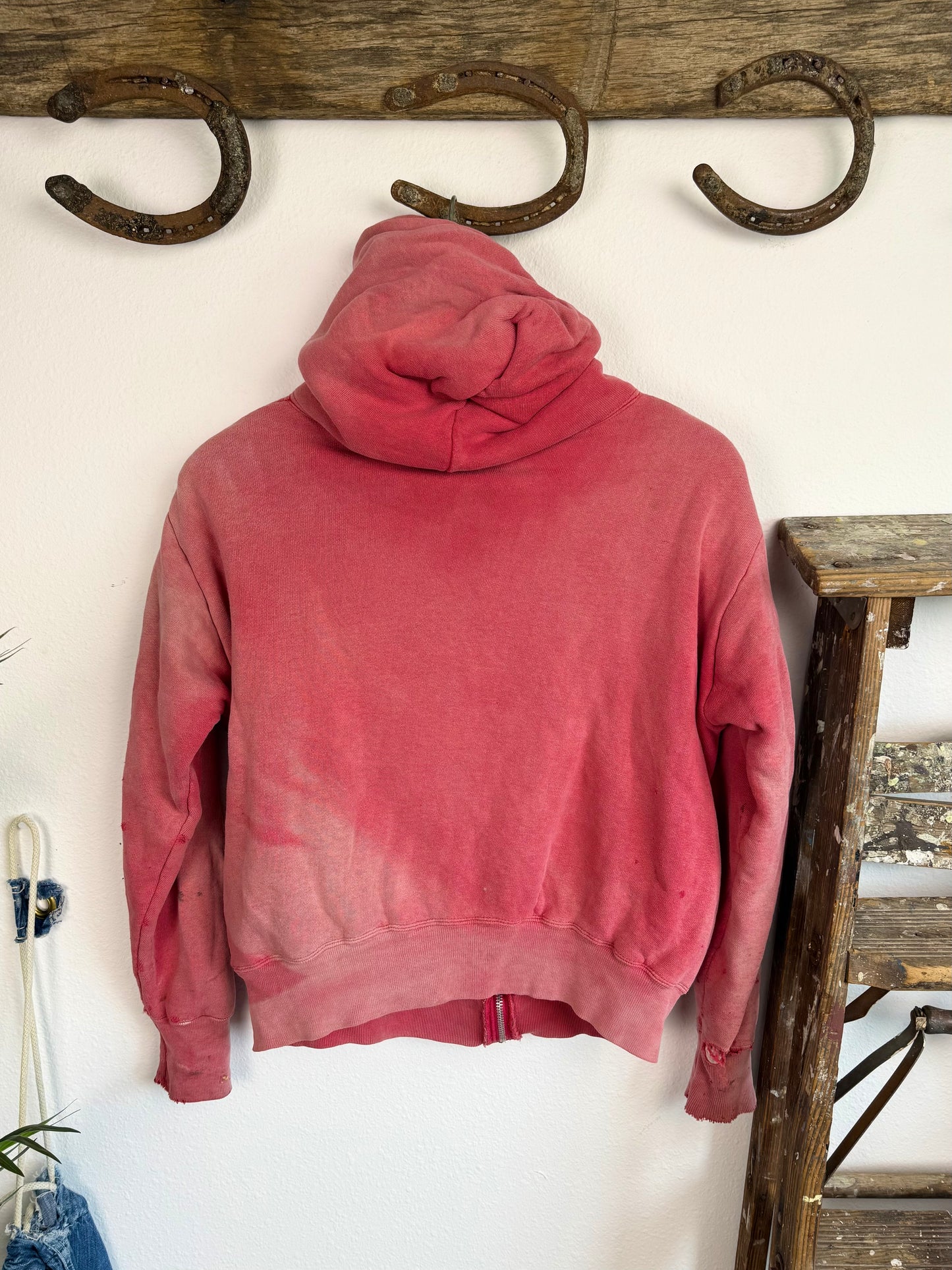 1950s Thermal Lined Sun Faded ‘D Pocket’ Zip Up Jacket (M/L)