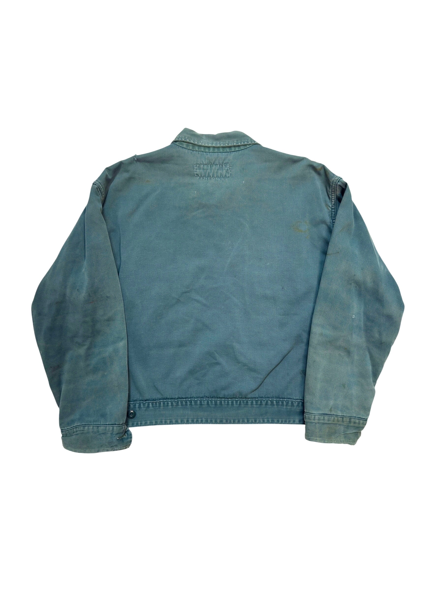 1950s Sun Faded Flannel Lined Work Jacket (XL)
