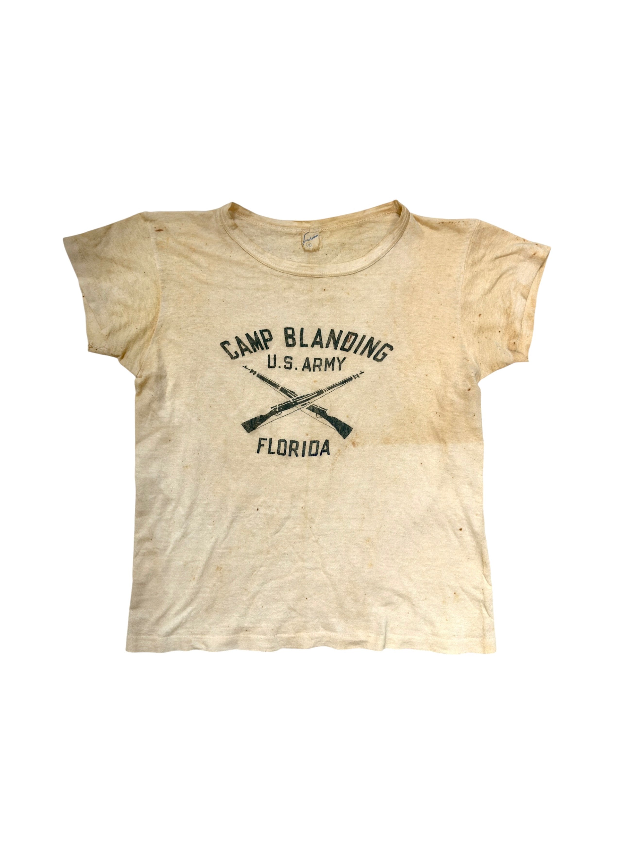 1940s WW2 Era US Army ‘Camp Blanding Florida’ Tee (S)