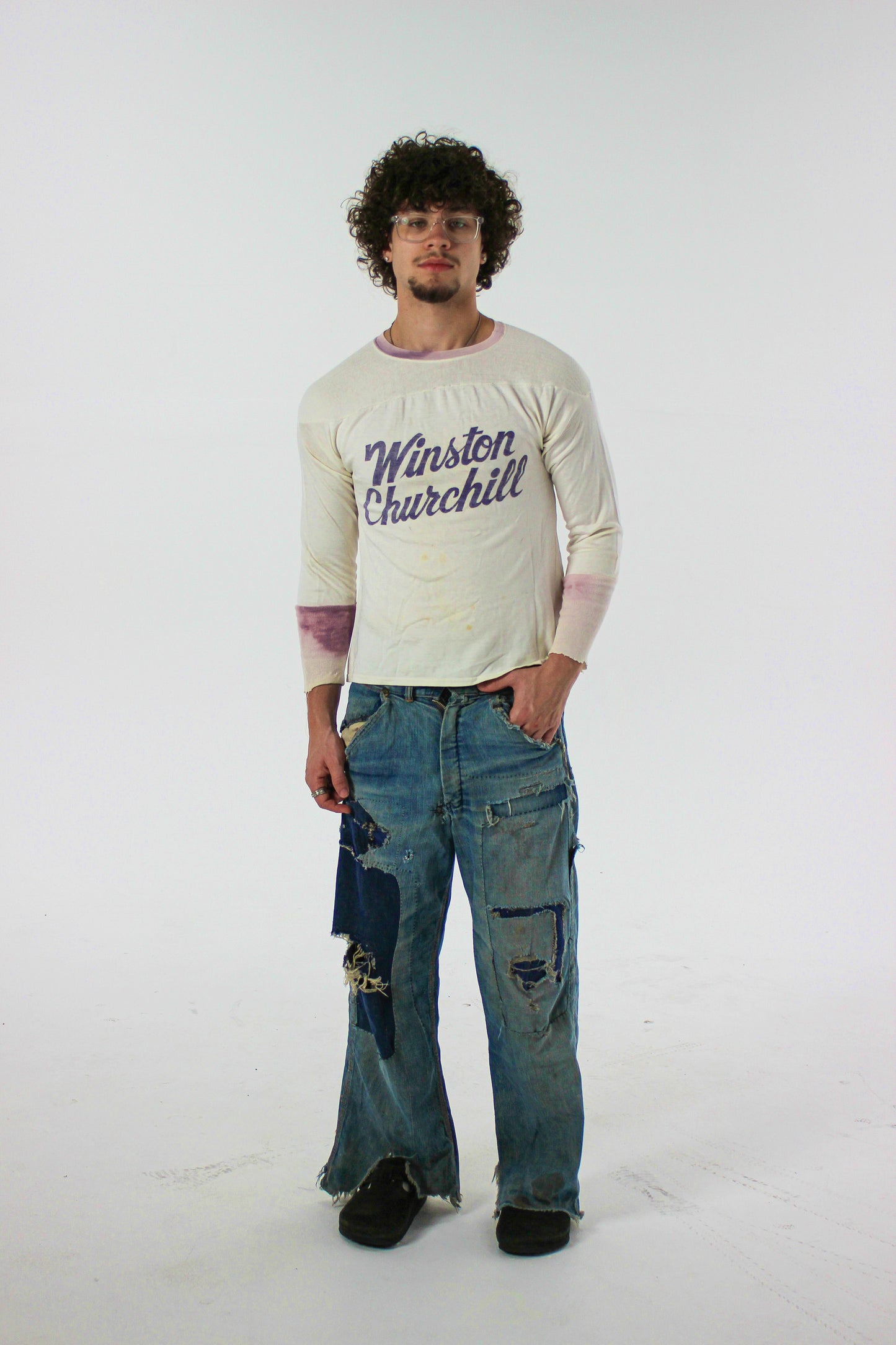 1950s ‘Winston Churchill’ Long Sleeve Two Tone Jersey (S/M)