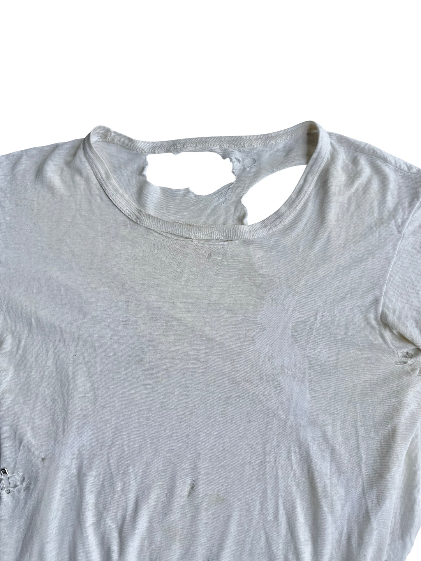 1940s Perfectly Distressed White Tee (S/M)