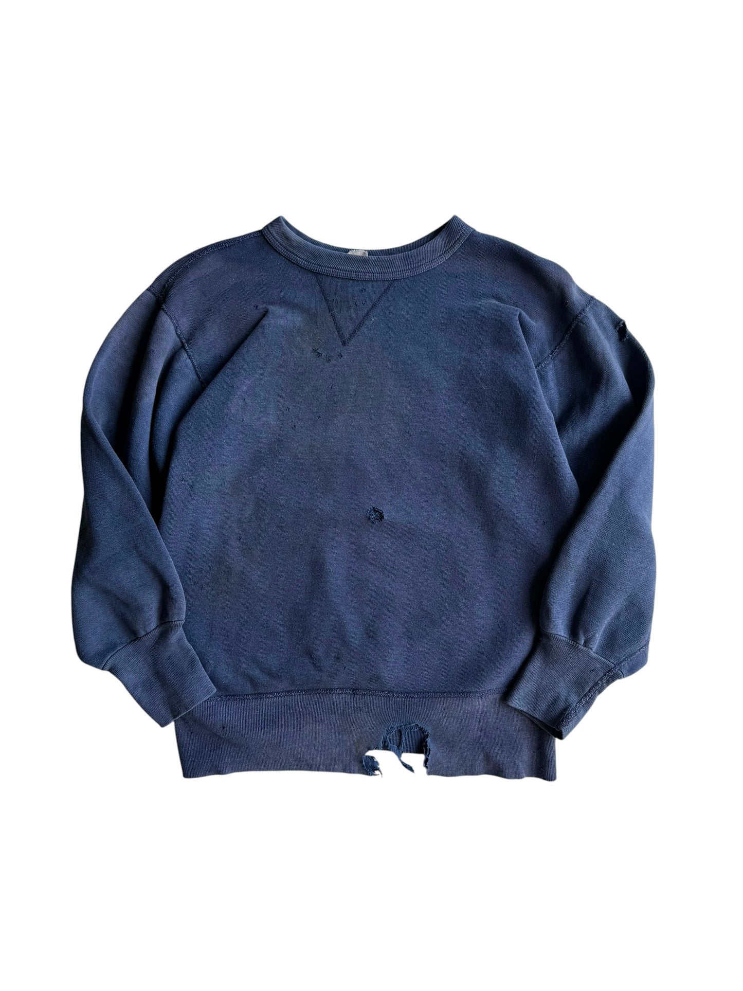 1950s Sun Faded and Distressed Single V Sweatshirt (S/M)