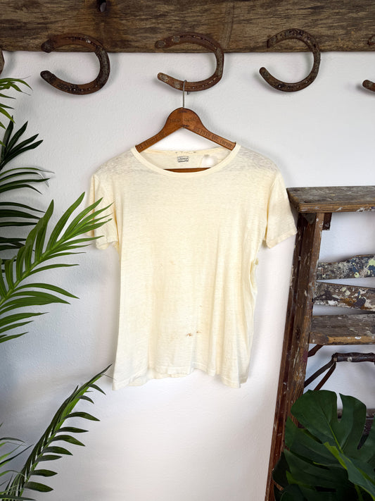 1940s JC Penny Distressed Essential White Tee (S/M)