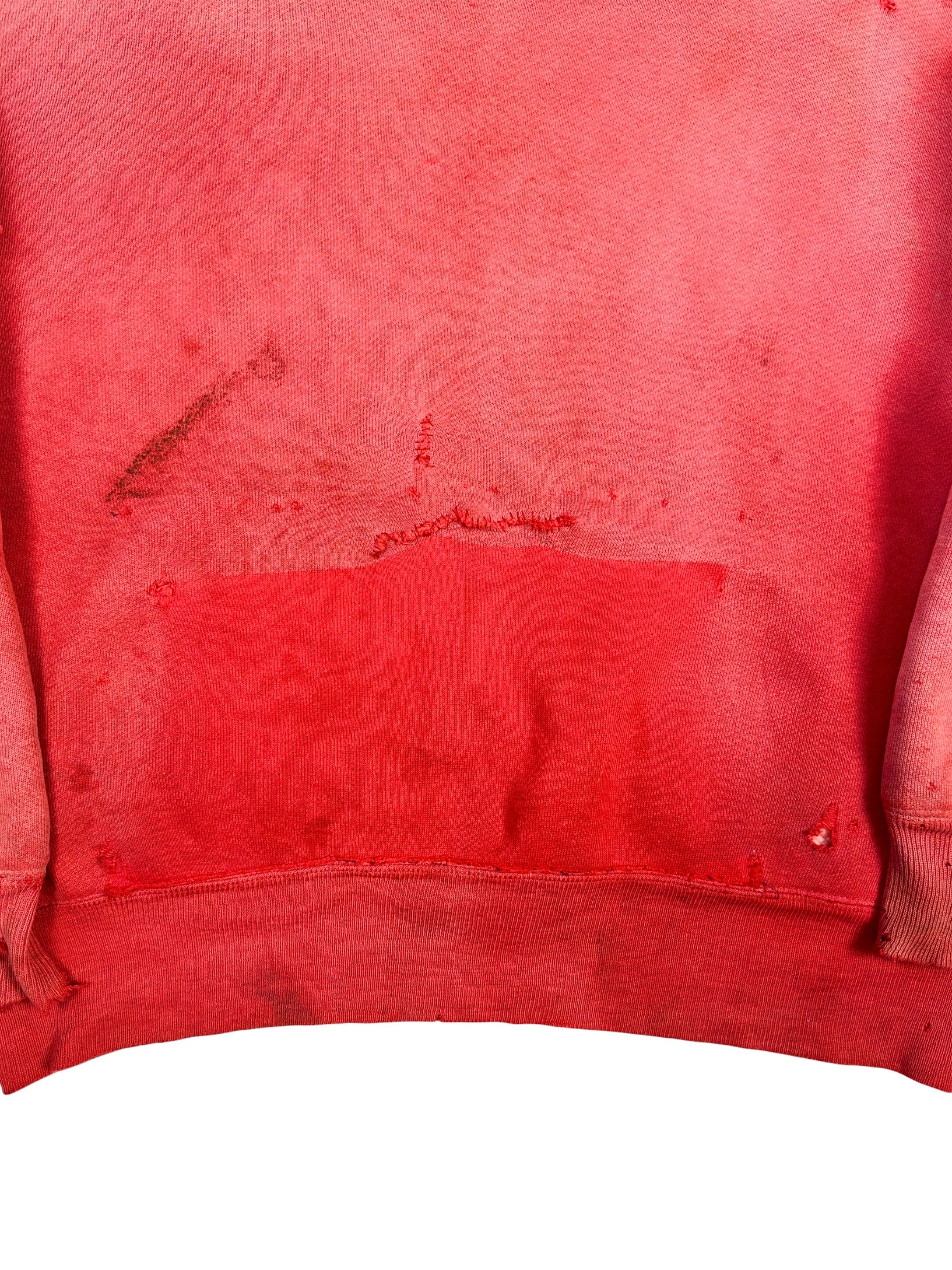 1950s Double Face ‘Ghost Pocket’ Sun Faded Cherry Red Hoodie (XL)