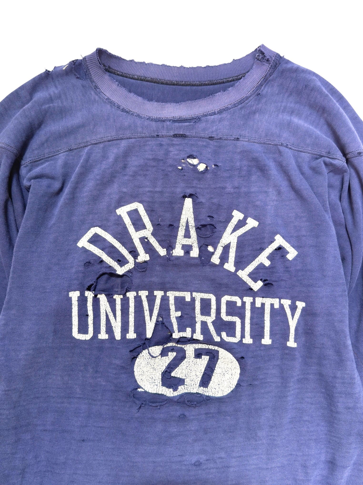 1950s ‘Drake University’ Distressed Cotton Jersey (M/L)