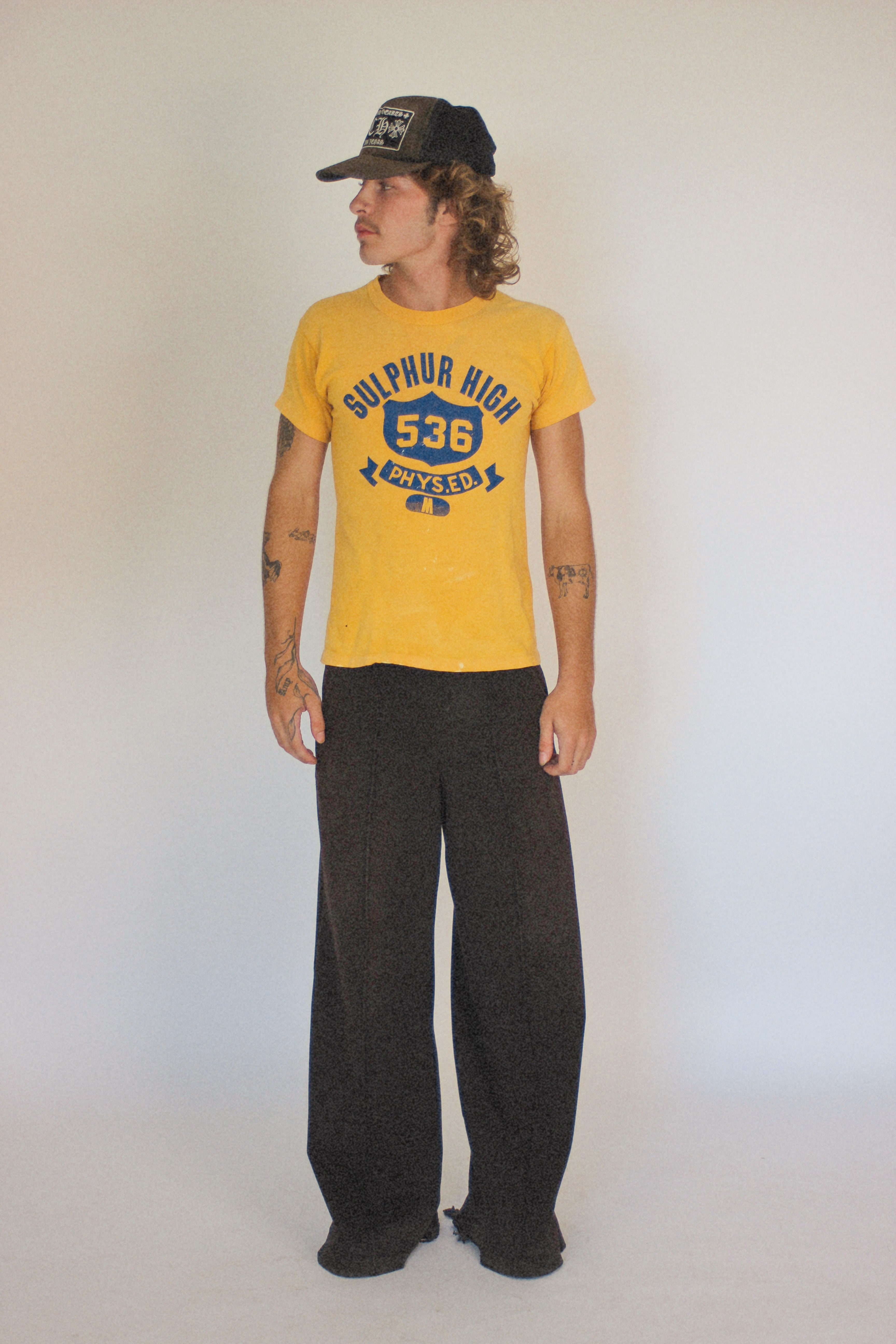 1950s ‘Sulphur High’ Sun Faded Phys Ed Tee (S/M)