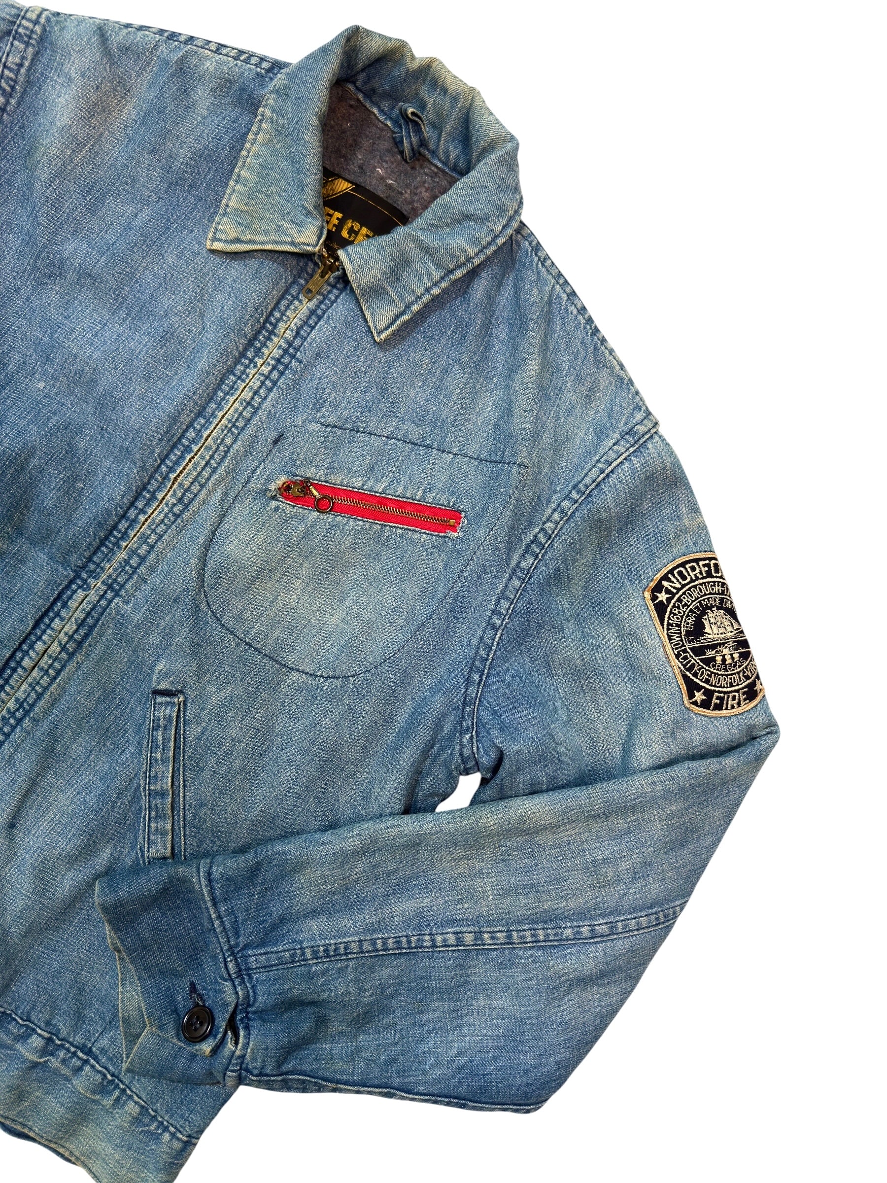 1960s Dee Cee Lined Denim Work Jacket (S/M)