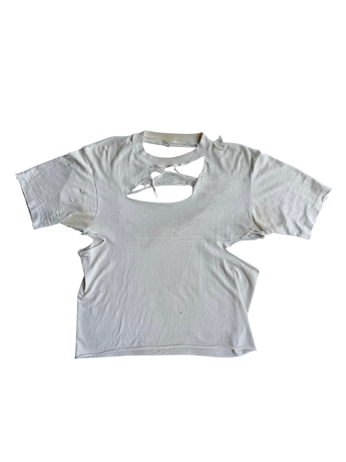 1950s Thrashed White Zombie Tee (S/M)