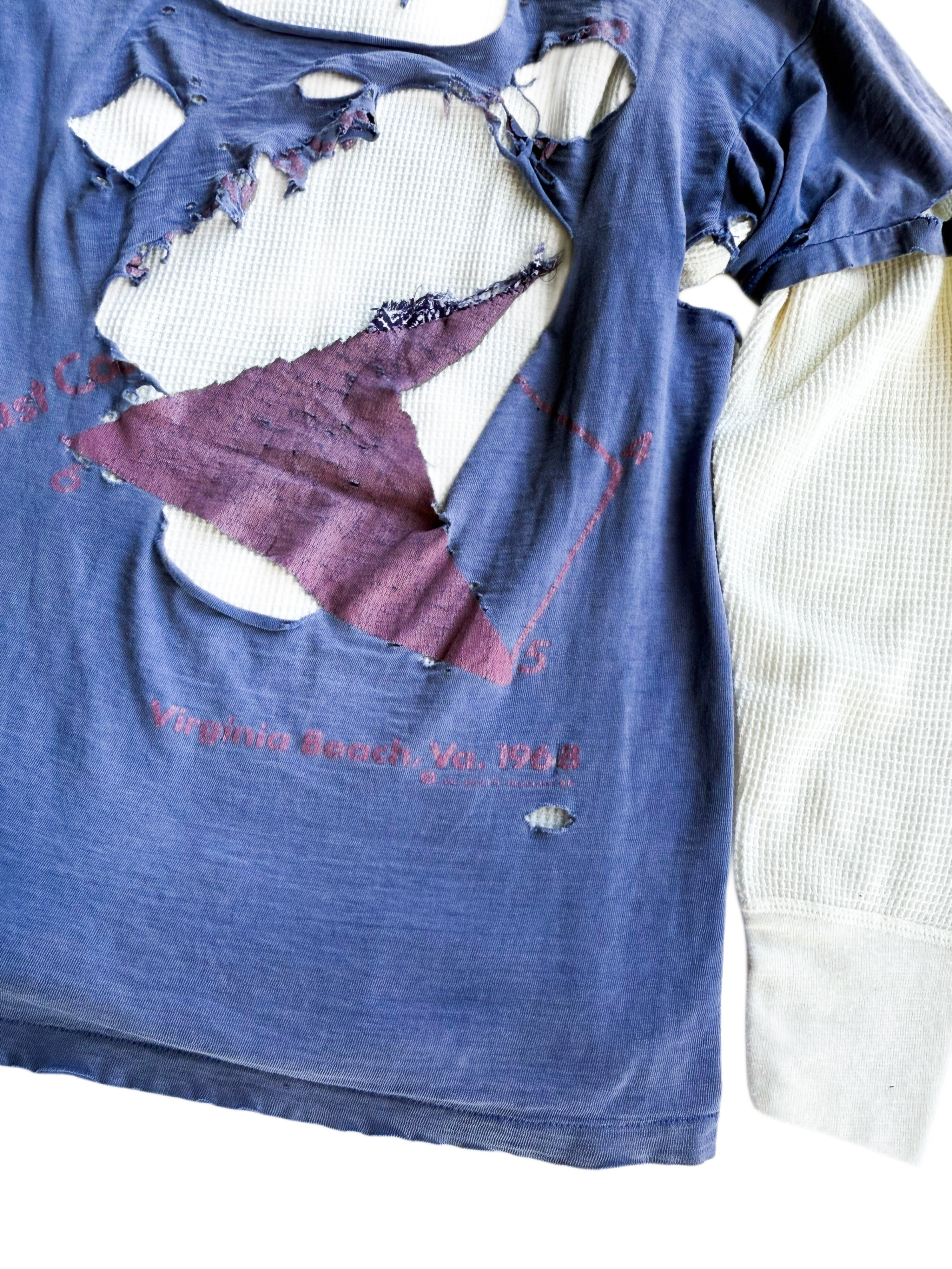 1960s Distressed Thermal Lined Tee (S/M)