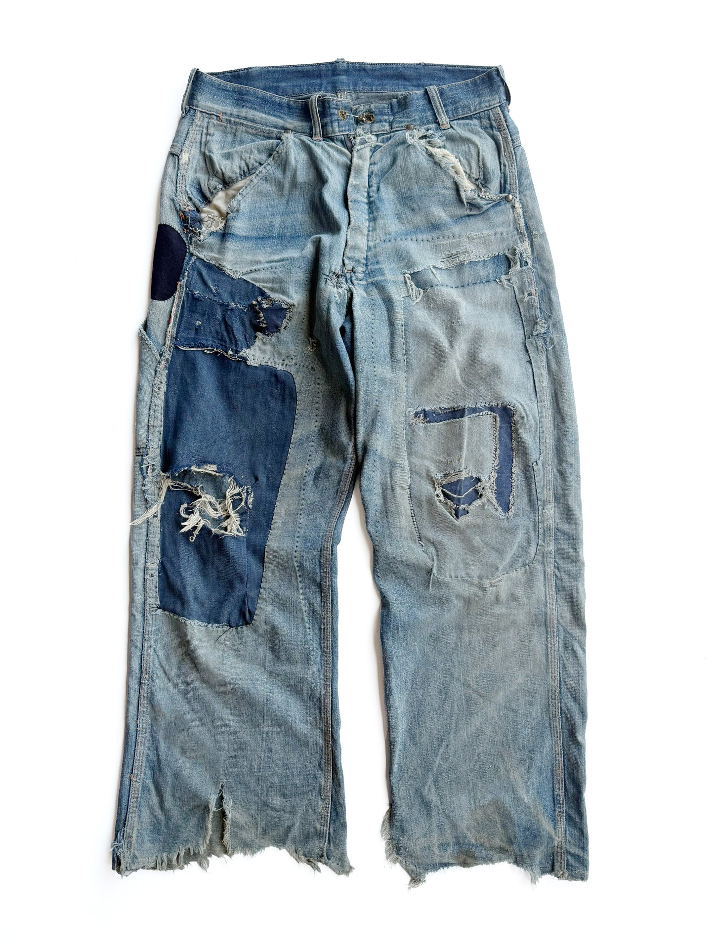 1940s ‘Farm Found’ Distressed and Repaired Jeans (32)