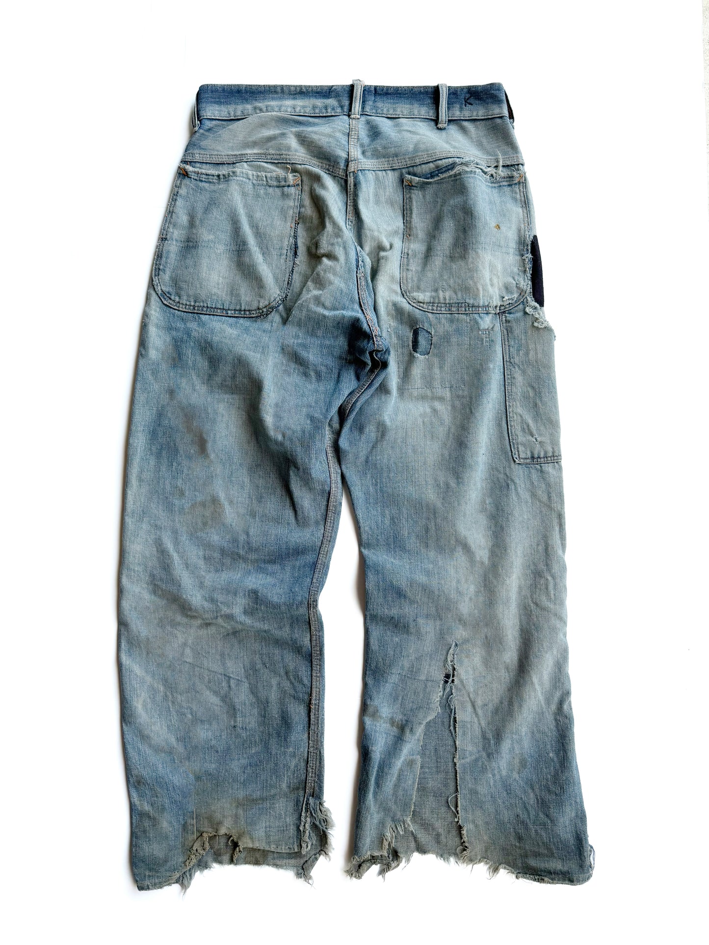 1940s ‘Farm Found’ Distressed and Repaired Jeans (32)