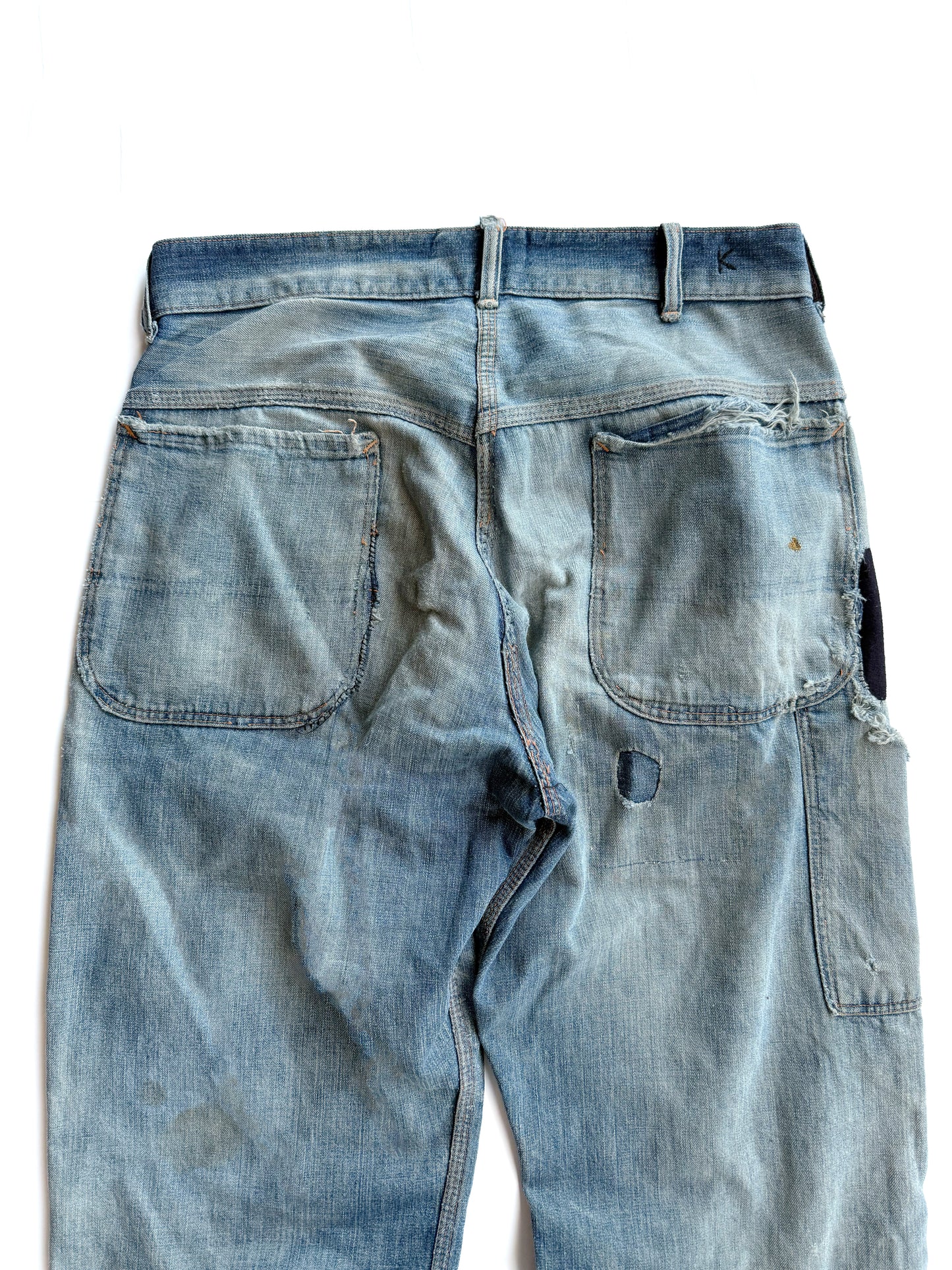 1940s ‘Farm Found’ Distressed and Repaired Jeans (32)