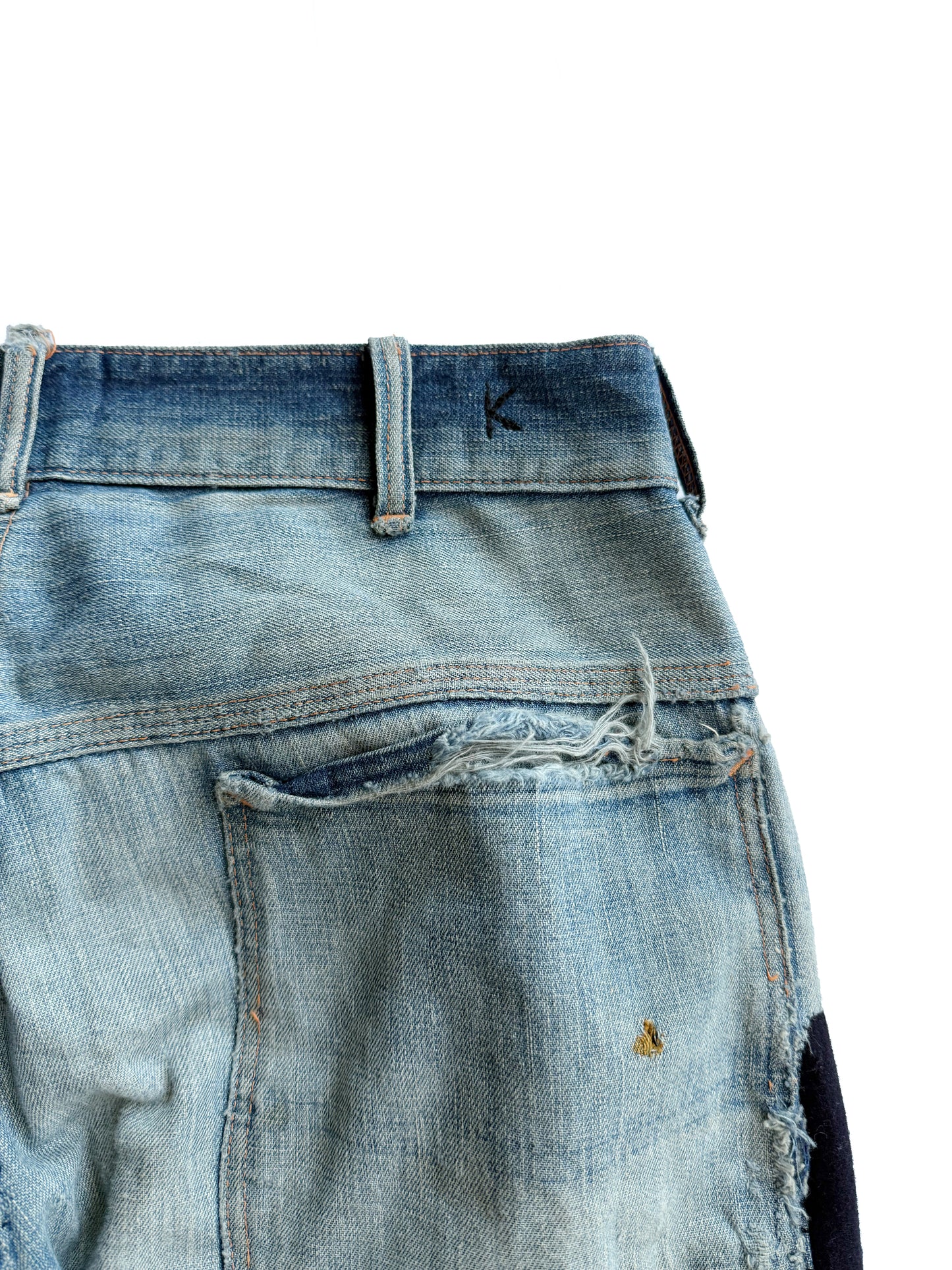 1940s ‘Farm Found’ Distressed and Repaired Jeans (32)