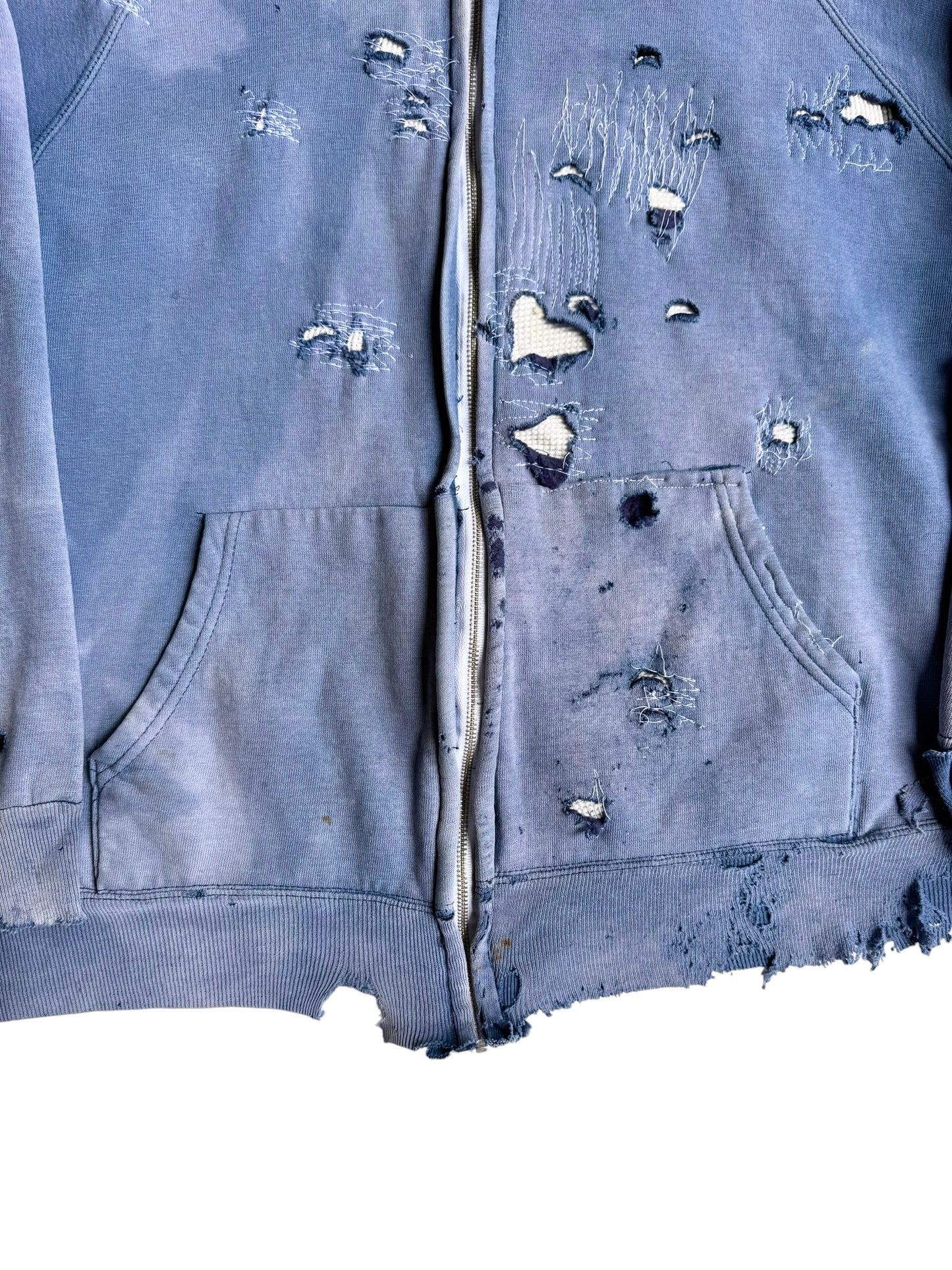 1960s Sun Faded Repaired Zip Up Jacket (S/M)
