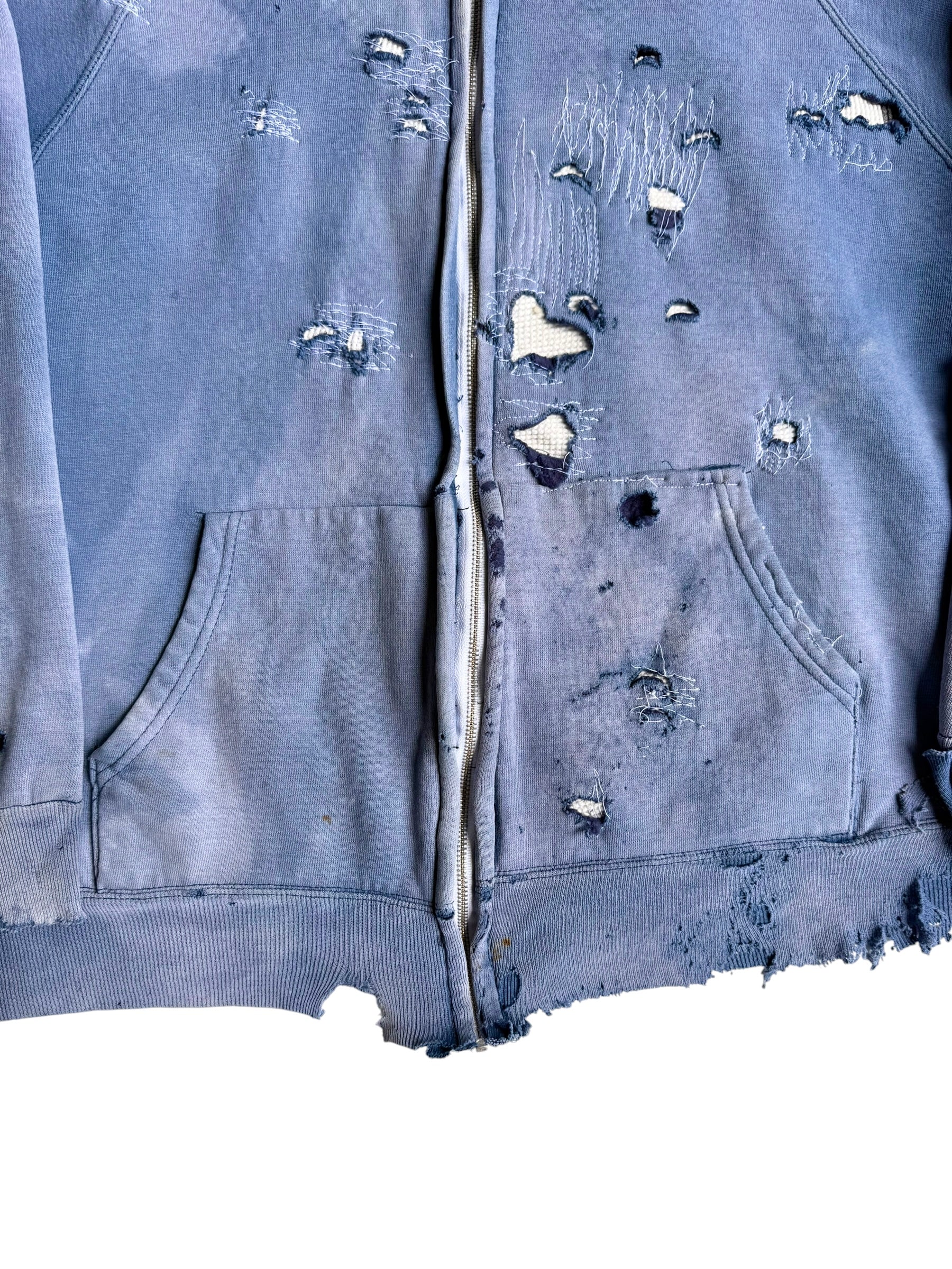 1960s Sun Faded Repaired Zip Up Jacket (S/M)