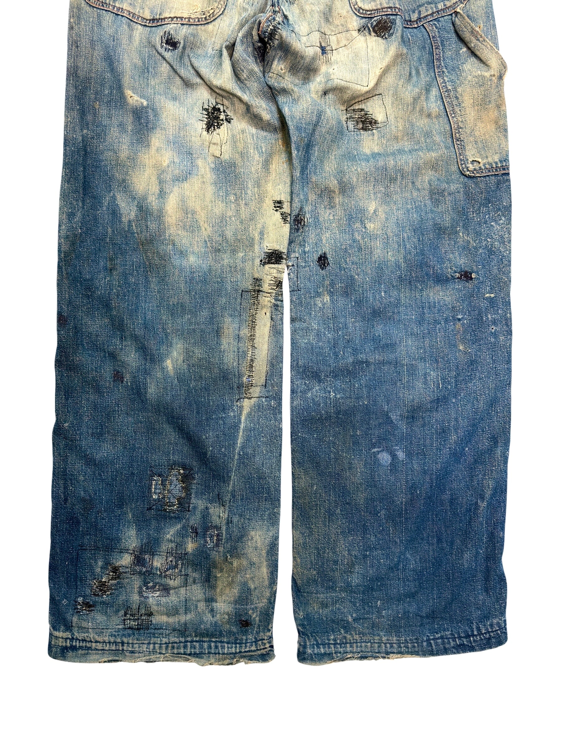 1940s Heavily Distressed Buckle Back Jeans (32)