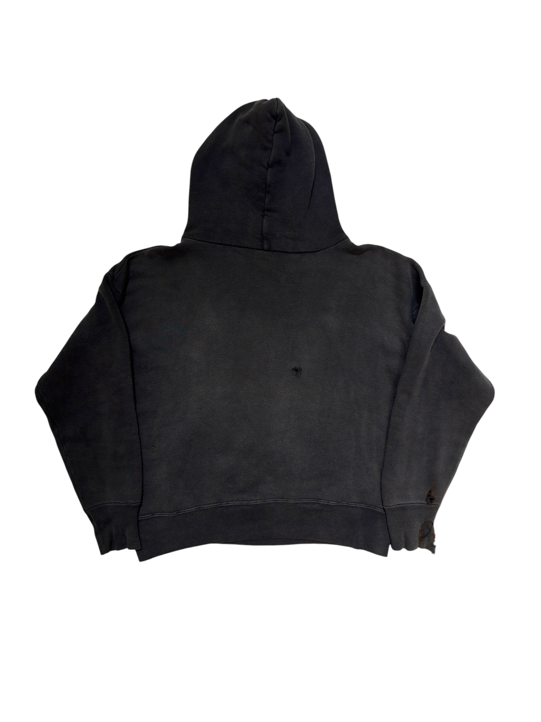 1950s Distressed Black Lock Hood Hoodie (M/L)