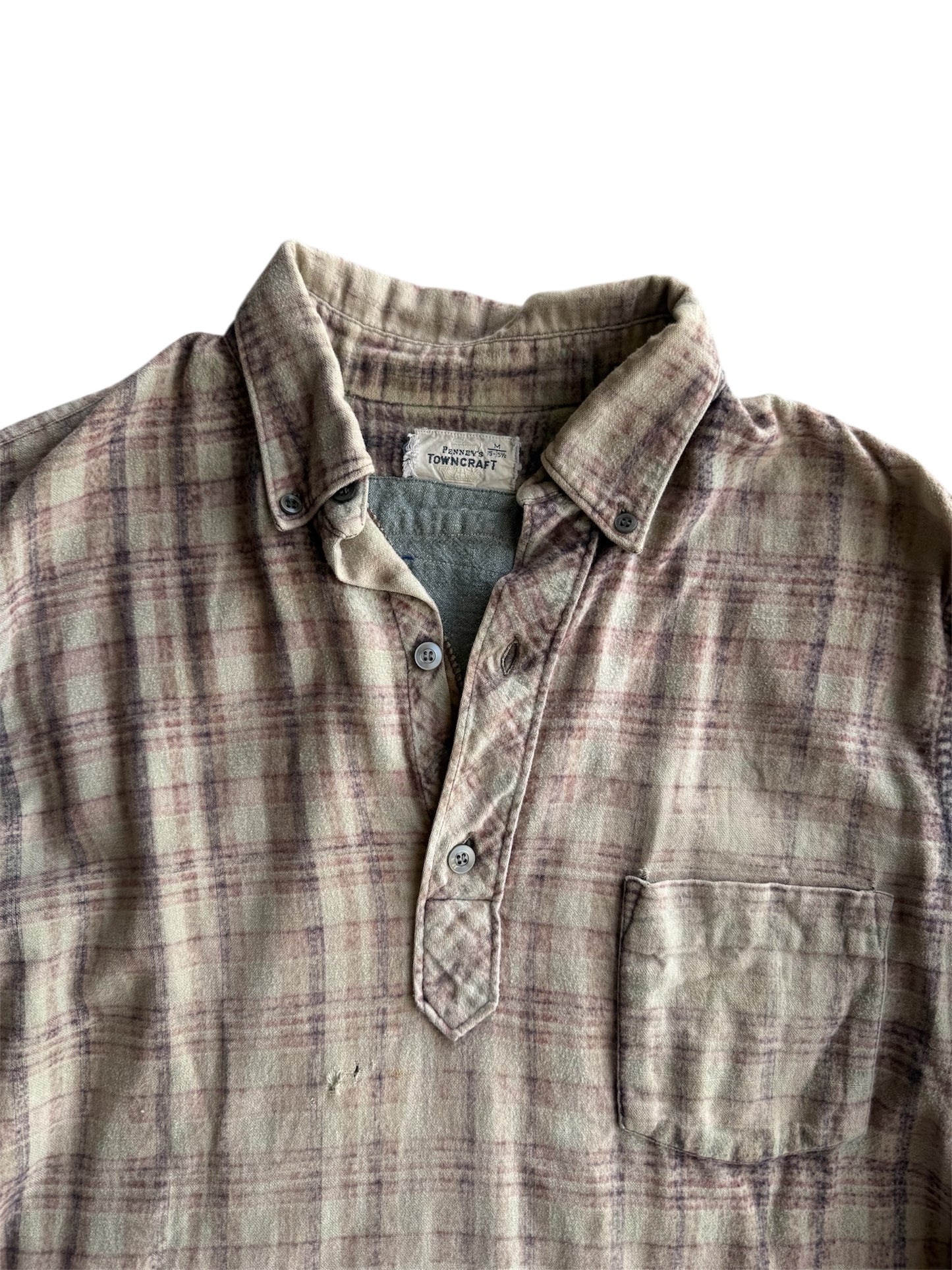 1960s Sun Faded Boxy Quarter Flannel (M/L)