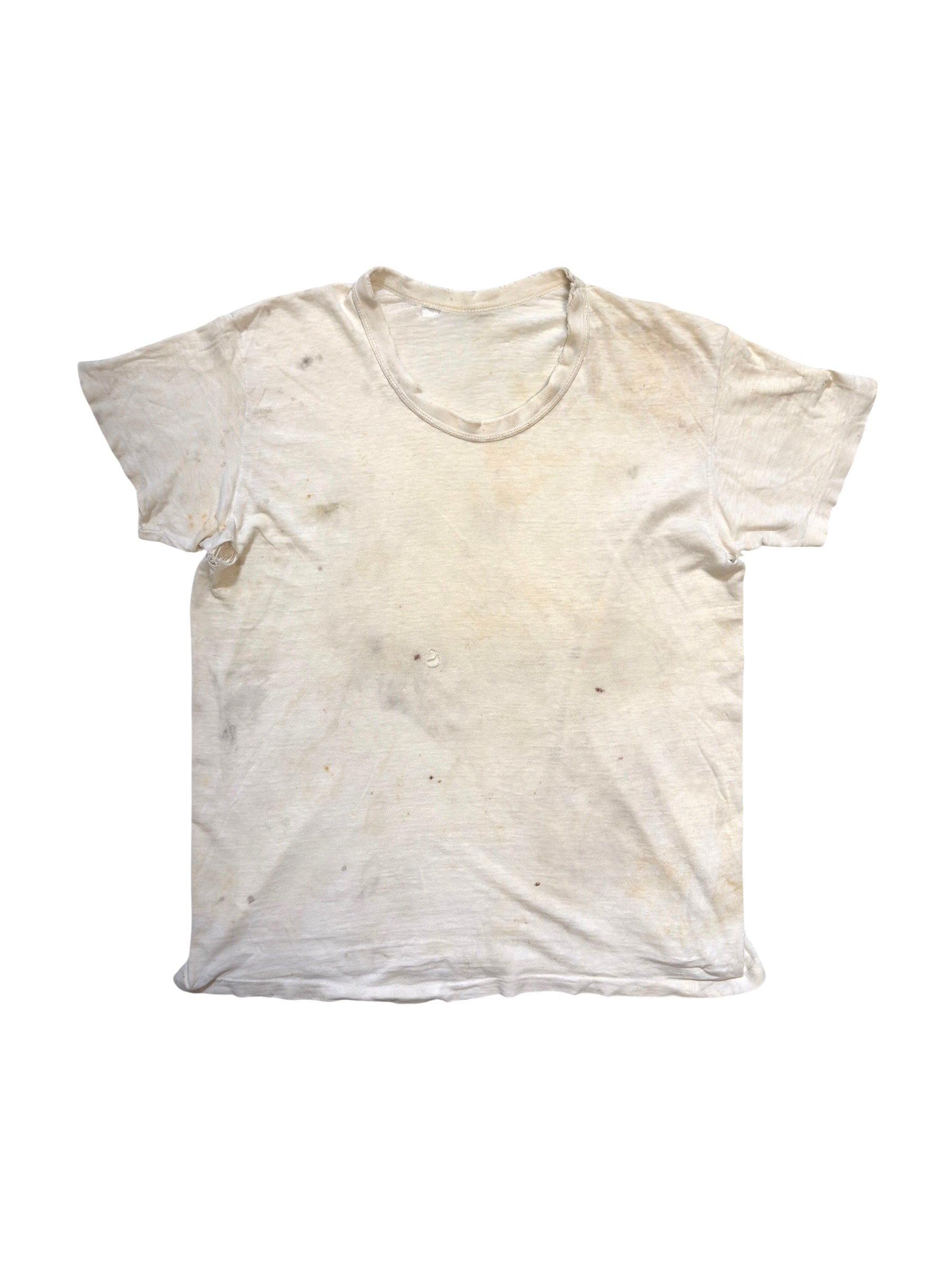 1950s Perfectly Distressed White Tee (S/M)